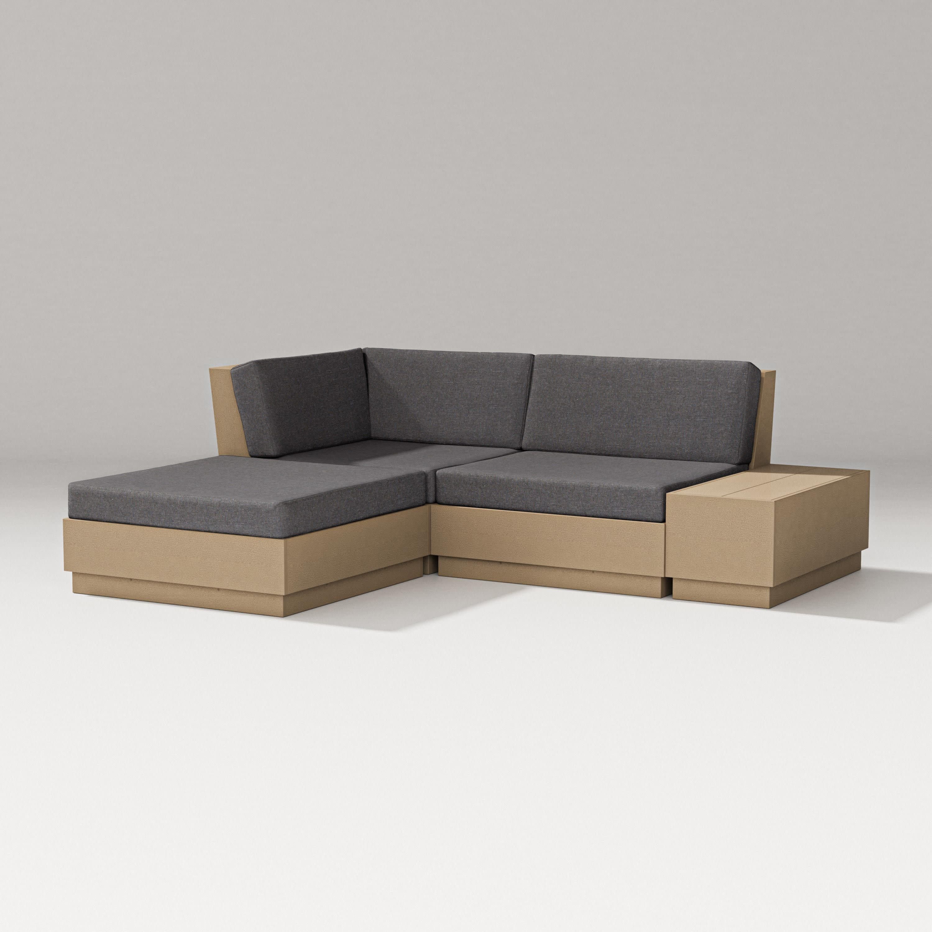 Elevate Loveseat Sectional with Chaise in Vintage Sahara / Ash Charcoal