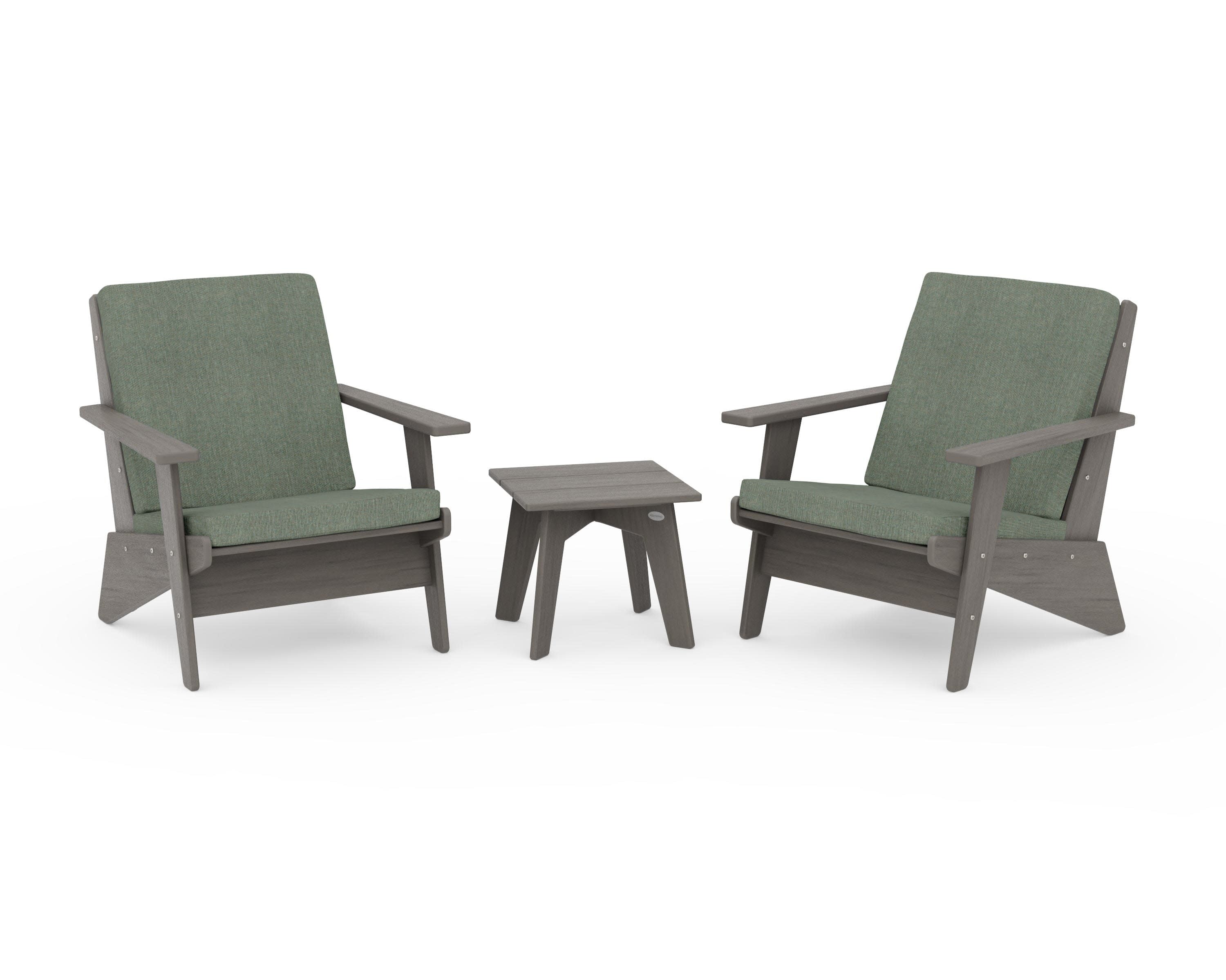 Riviera Modern Lounge 3-Piece Set in Driftwood / Cast Sage