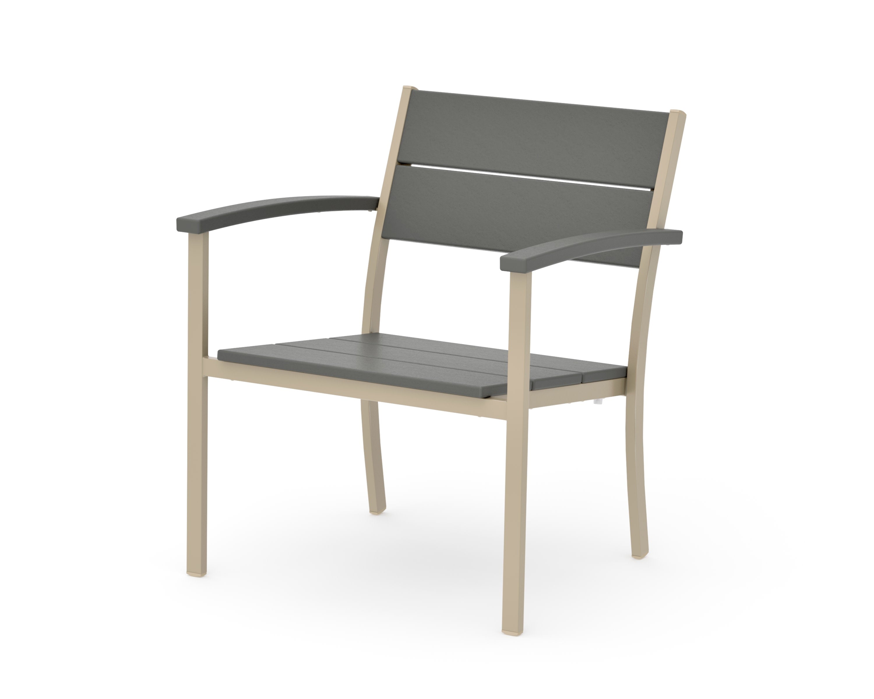 Main Street Stacking Lounge Arm Chair in Sand / Slate Grey