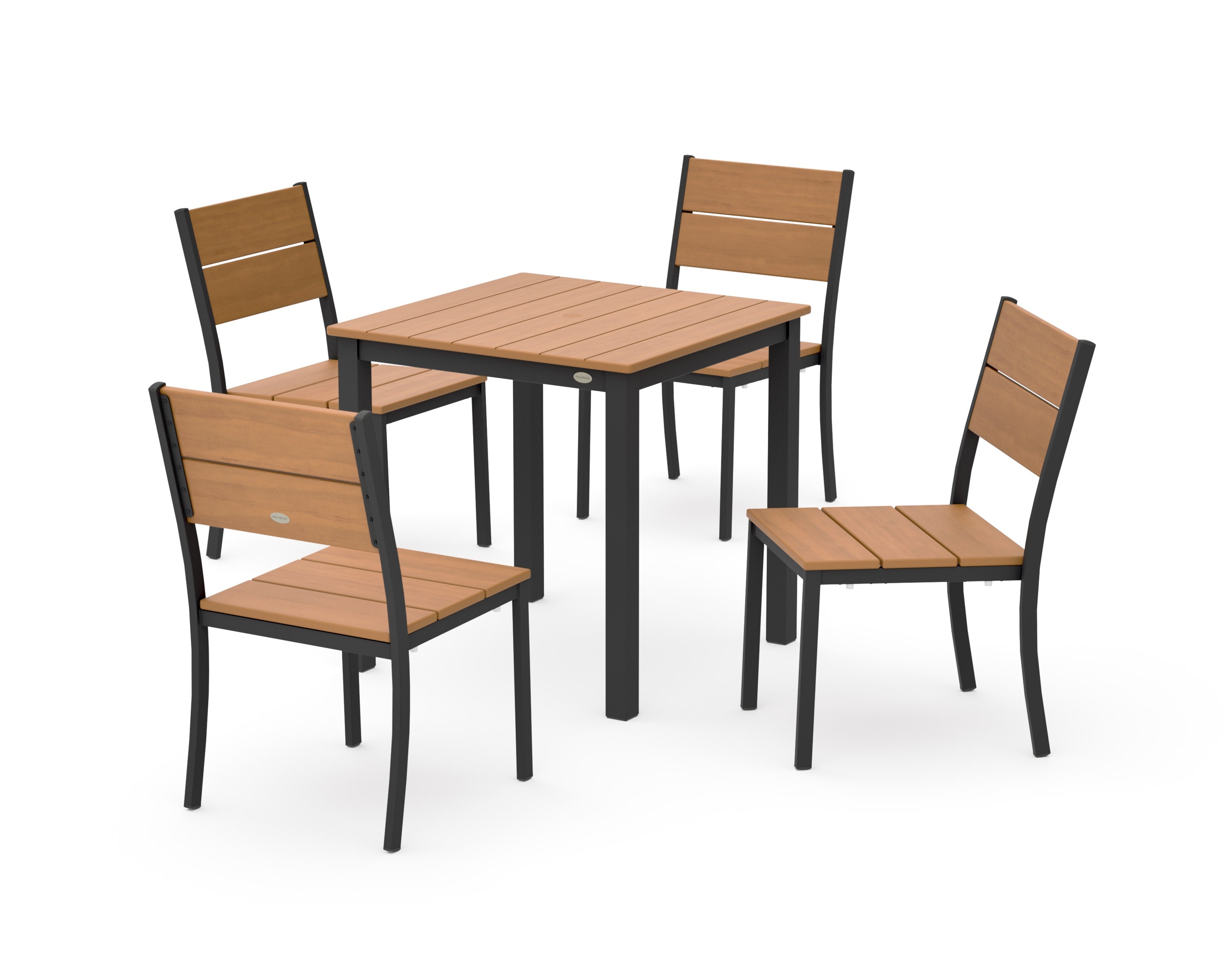 Main Street 5-Piece Square Dining Set- Small in Black / Natural
