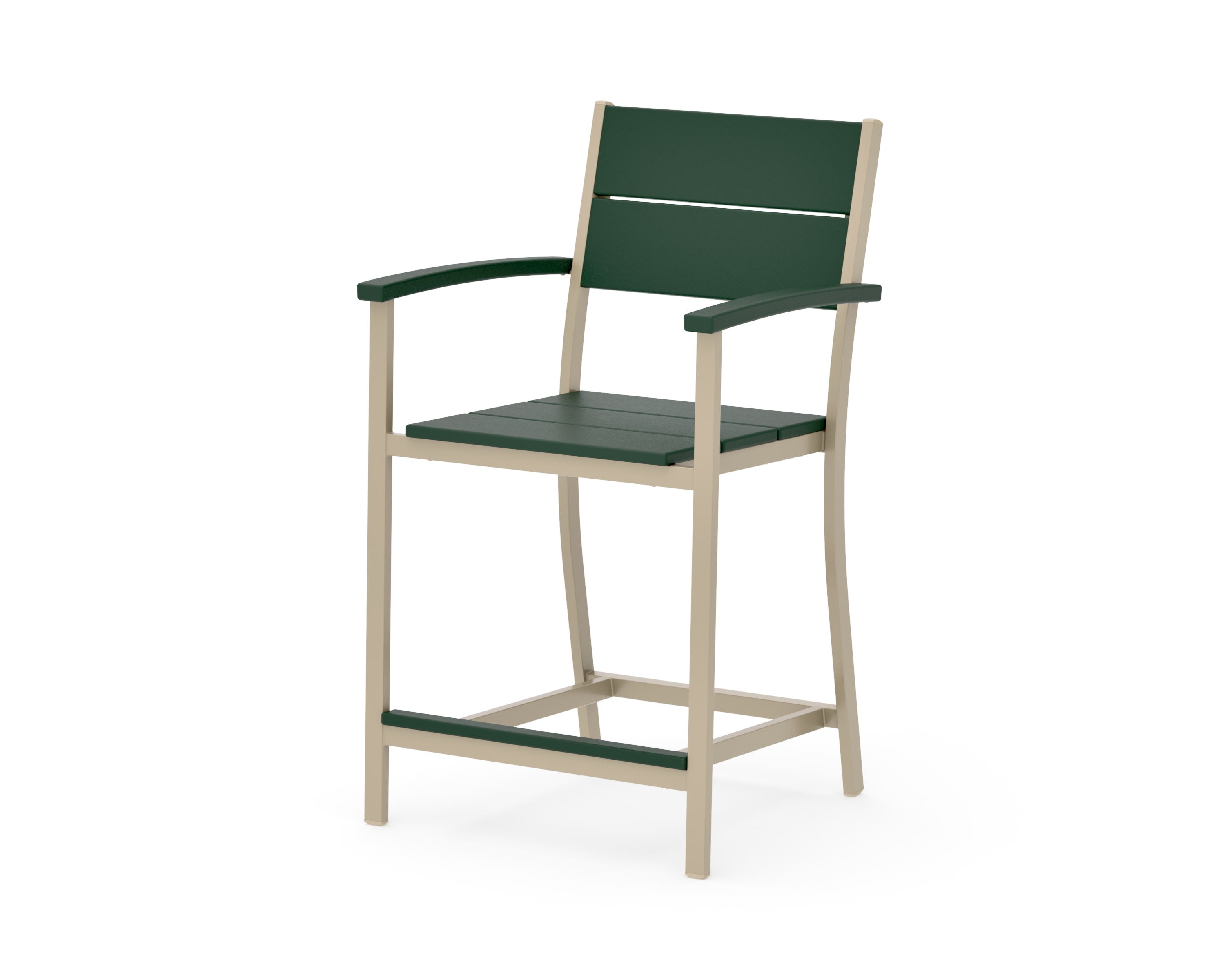 Main Street Counter Arm Chair in Sand / Green
