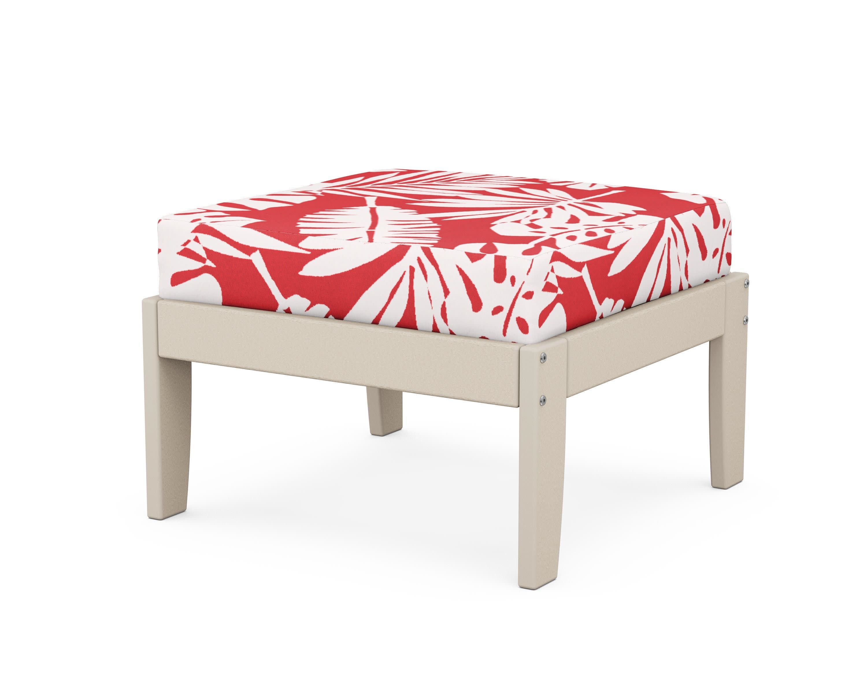 Modular Ottoman - Classic in Sand / Leaf Crimson