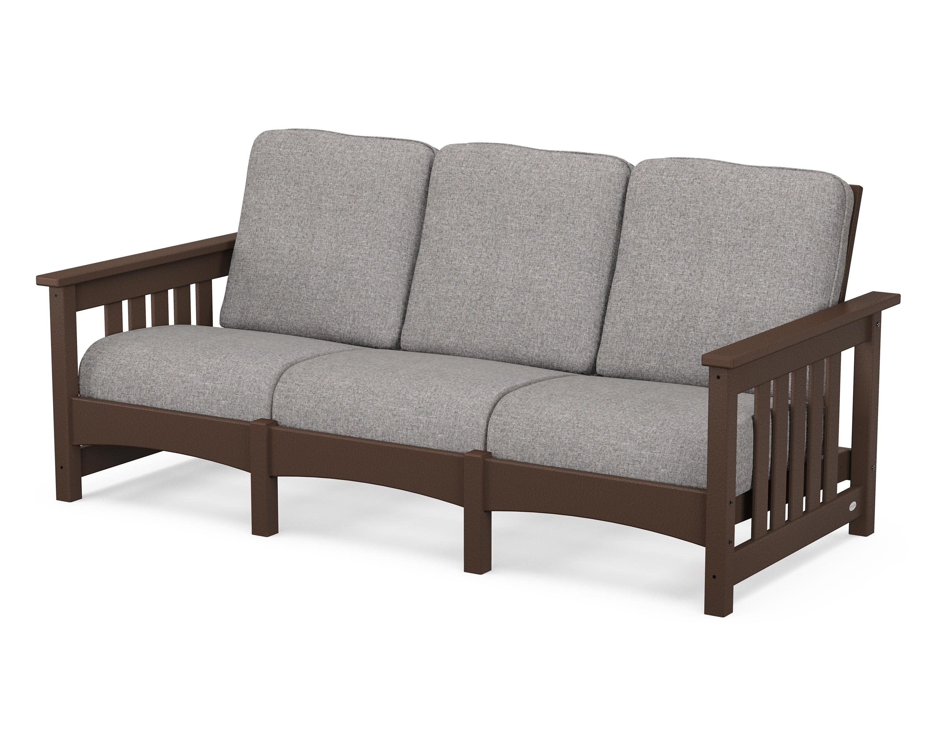 Club Mission Sofa in Mahogany / Grey Mist