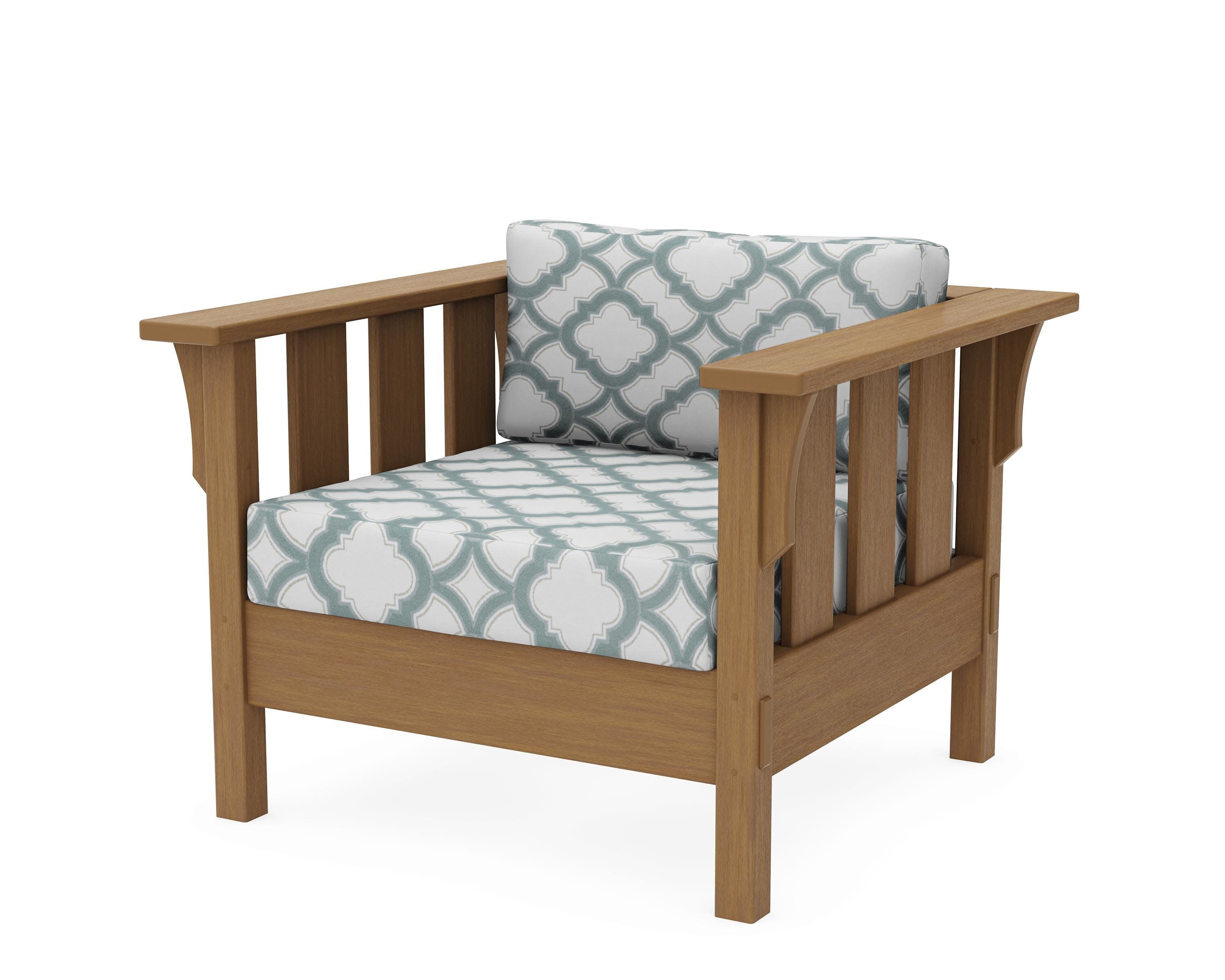 Acadia Deep Seating Chair in Natural / Trellis Glacier Spa