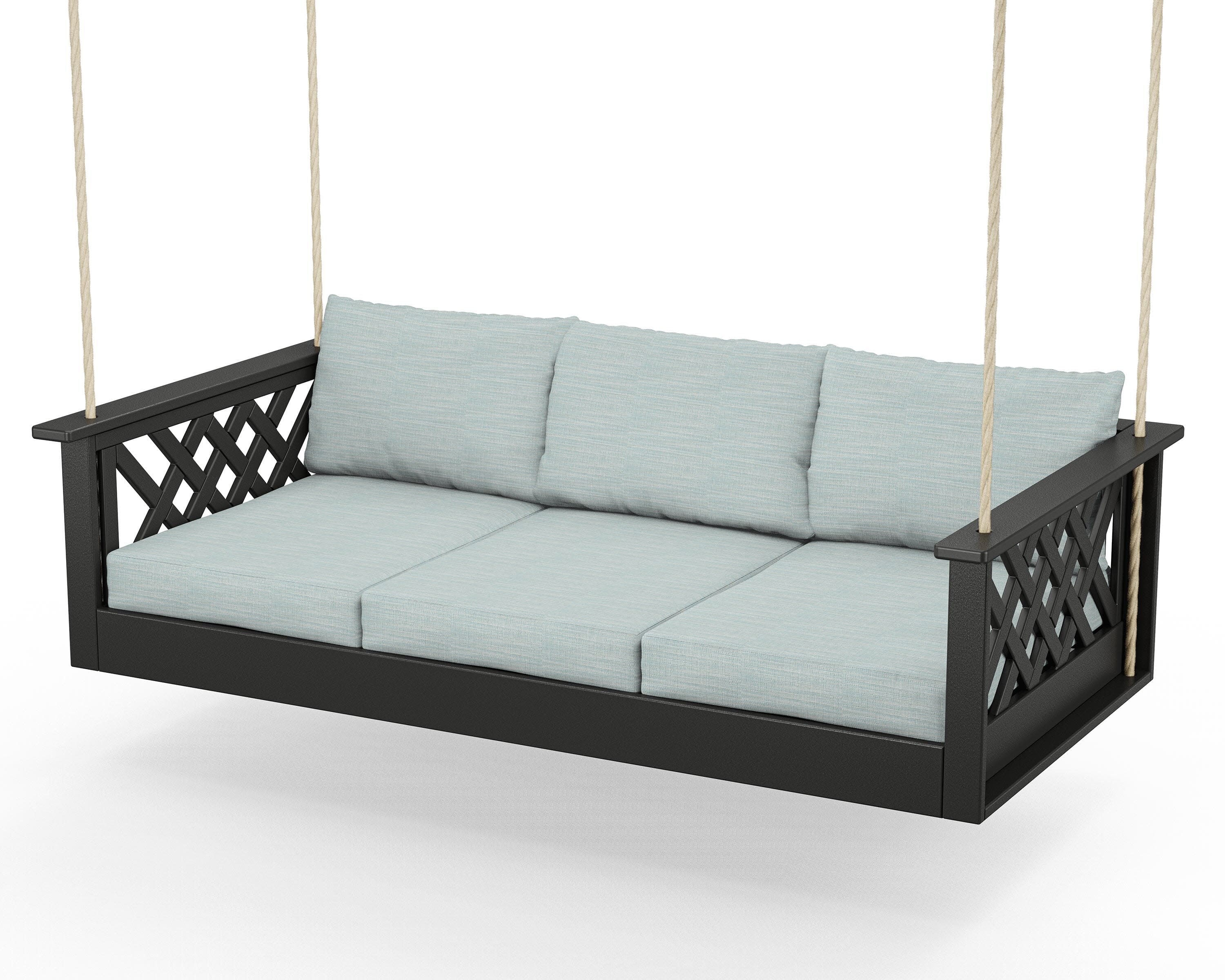 Wovendale Daybed Swing in Black / Soothe Mist