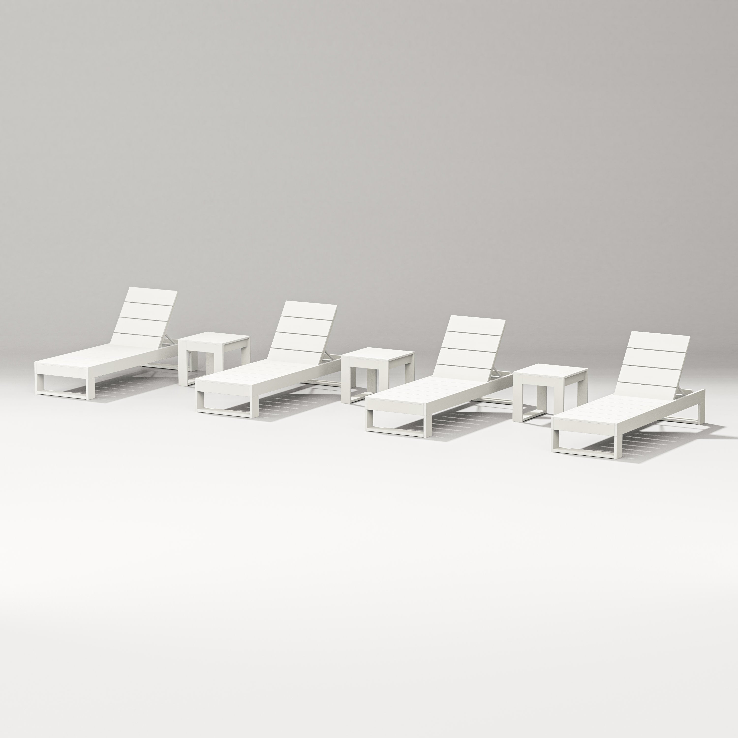 Latitude 7-Piece Lounge Chaise Set in Vintage White