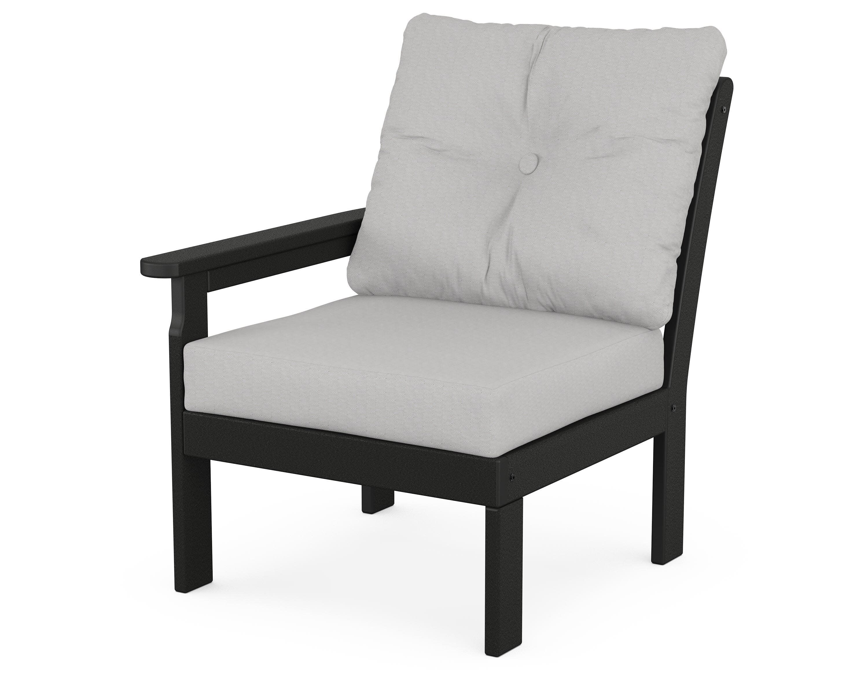 Vineyard Modular Left Arm Chair in Black / Diamond in the Rough
