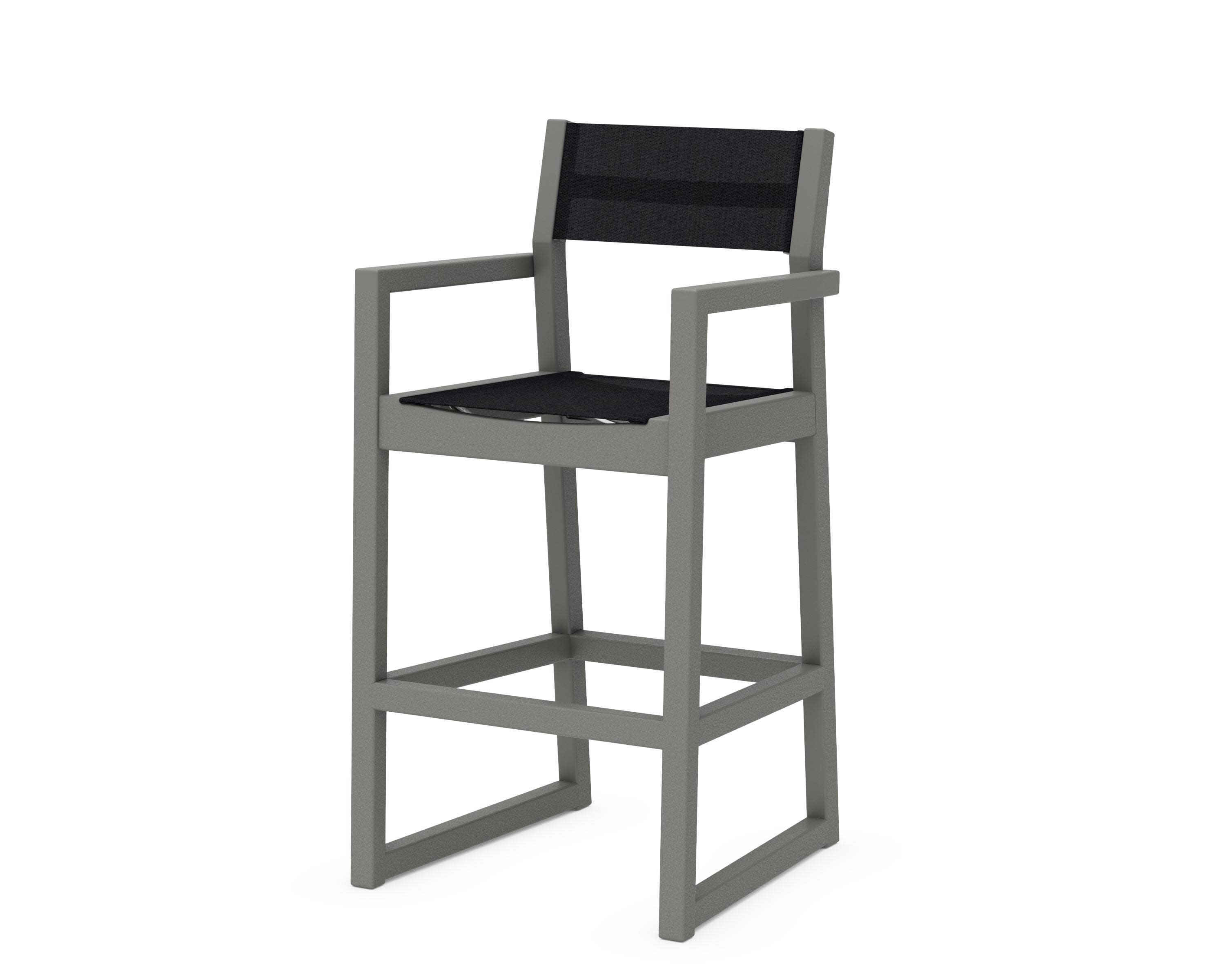 EDGE Sling Bar Arm Chair in Slate Grey / Black Sling