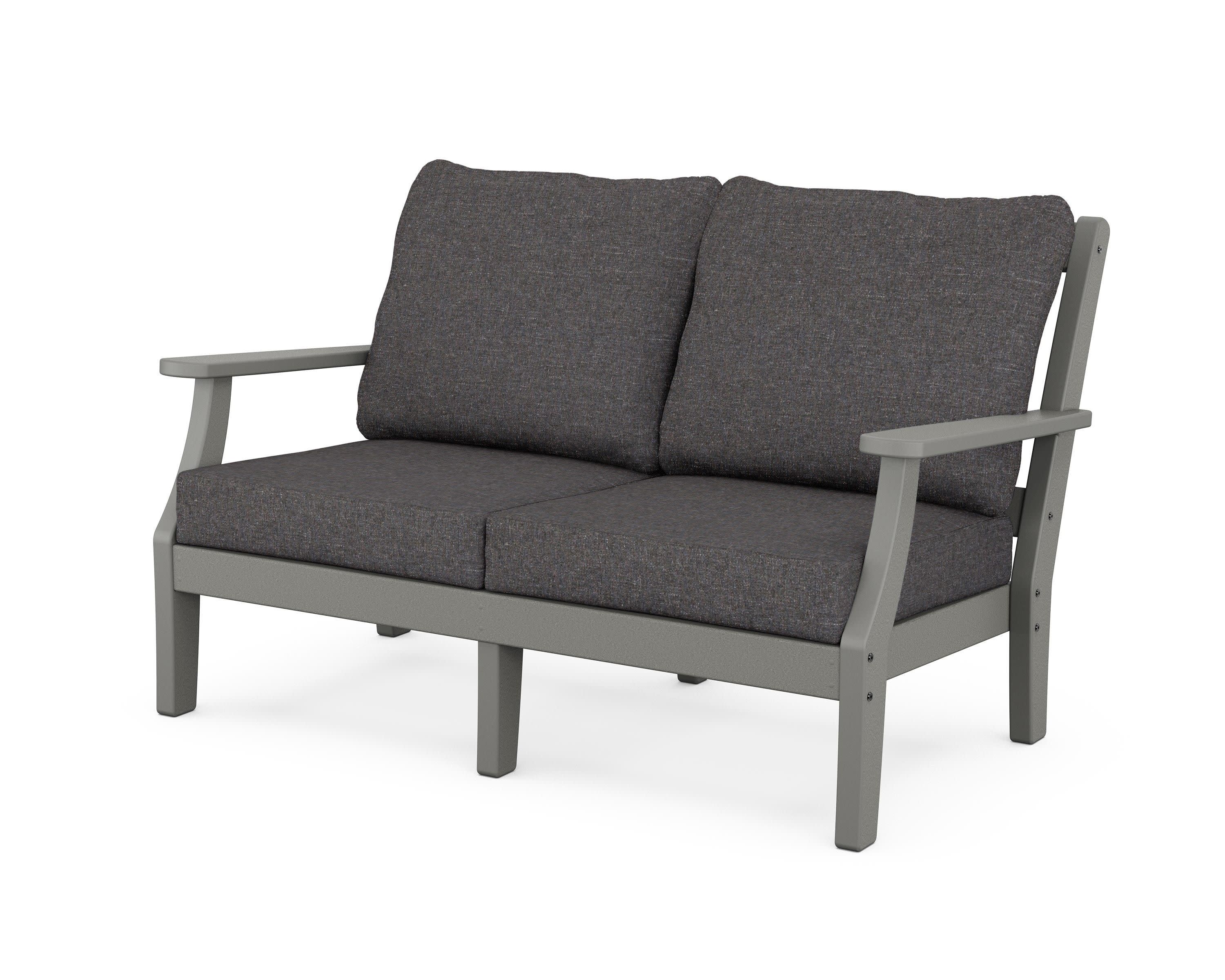 Chinoiserie Deep Seating Loveseat in Slate Grey / Ash Charcoal