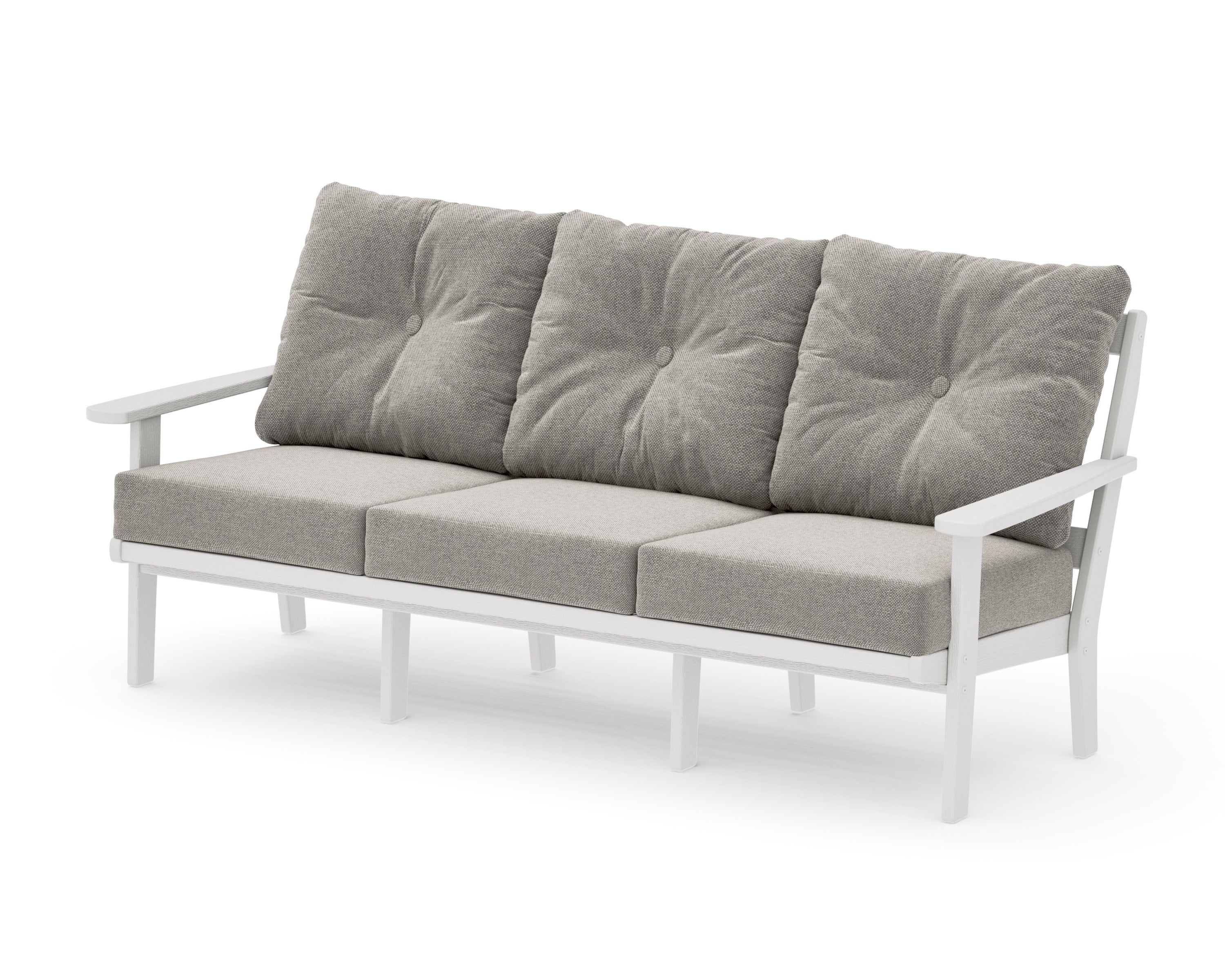 Mission Deep Seating Sofa in Vintage White / Weathered Tweed