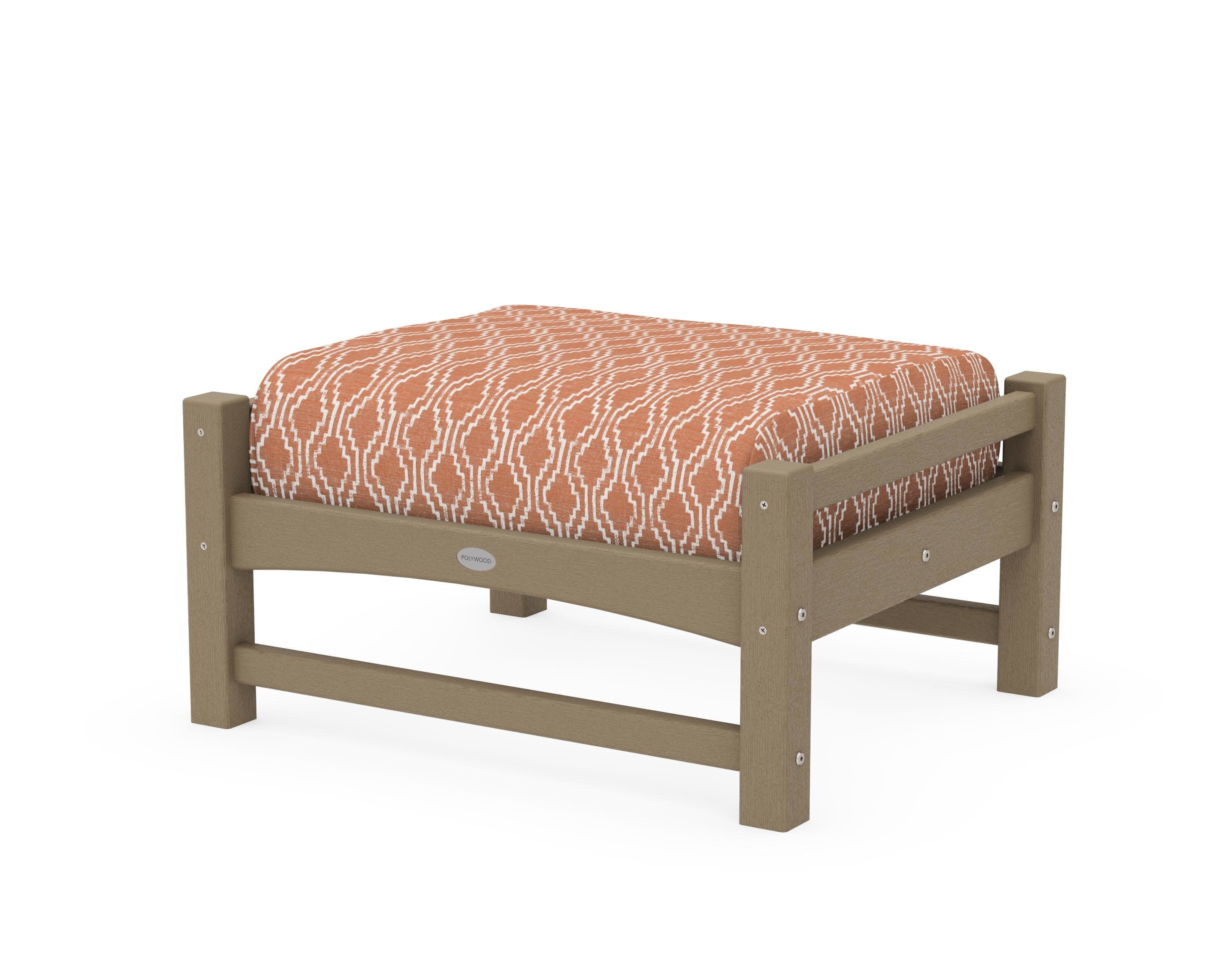 Club Ottoman in Vintage Sahara / Solve Clay