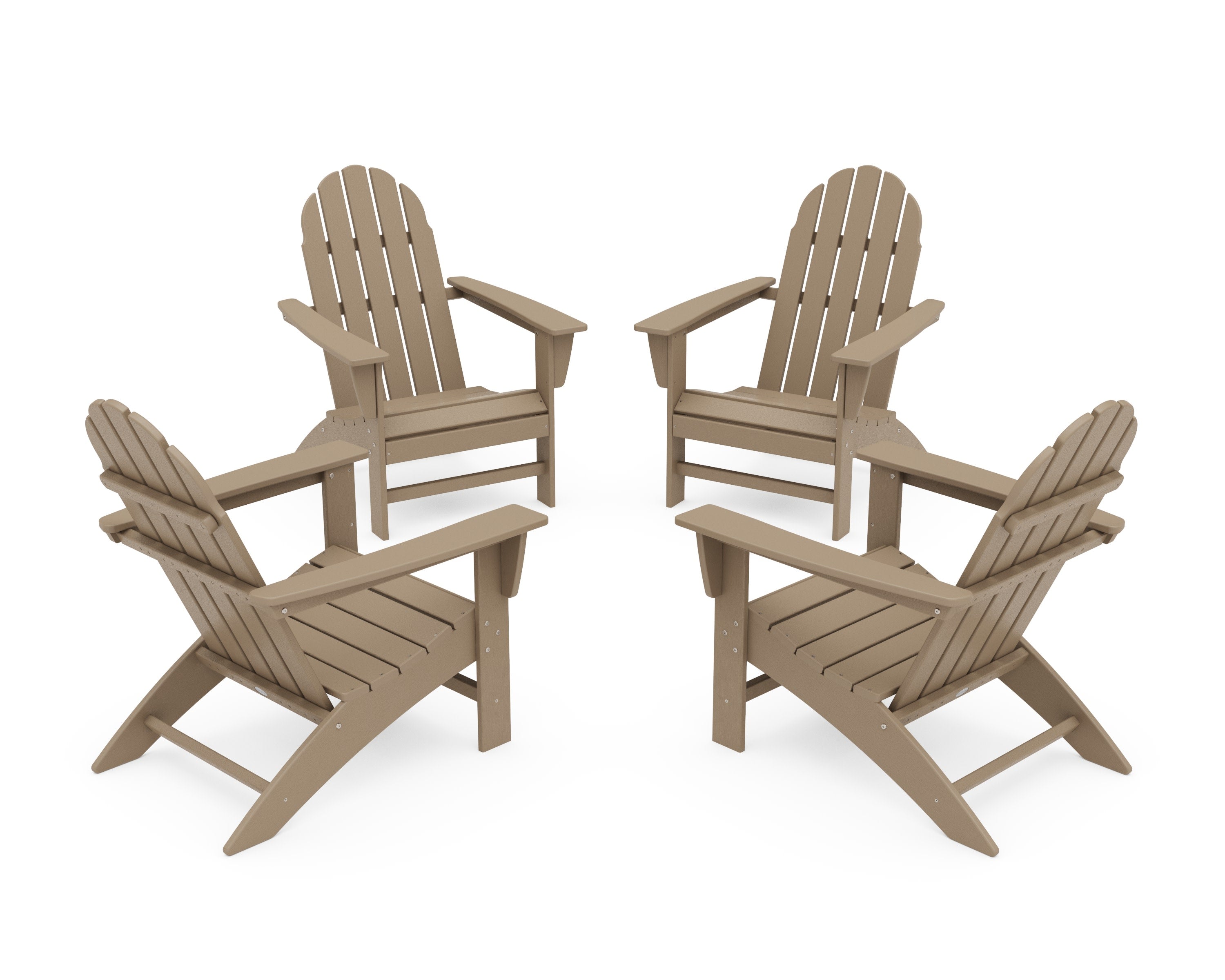 Vineyard 4-Piece Adirondack Conversation Set in Vintage Sahara