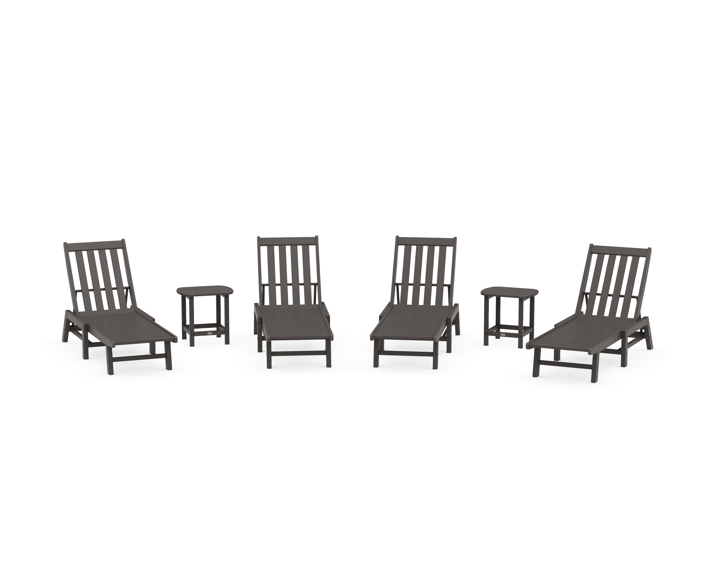 Vineyard 6-Piece Chaise Set in Vintage Coffee