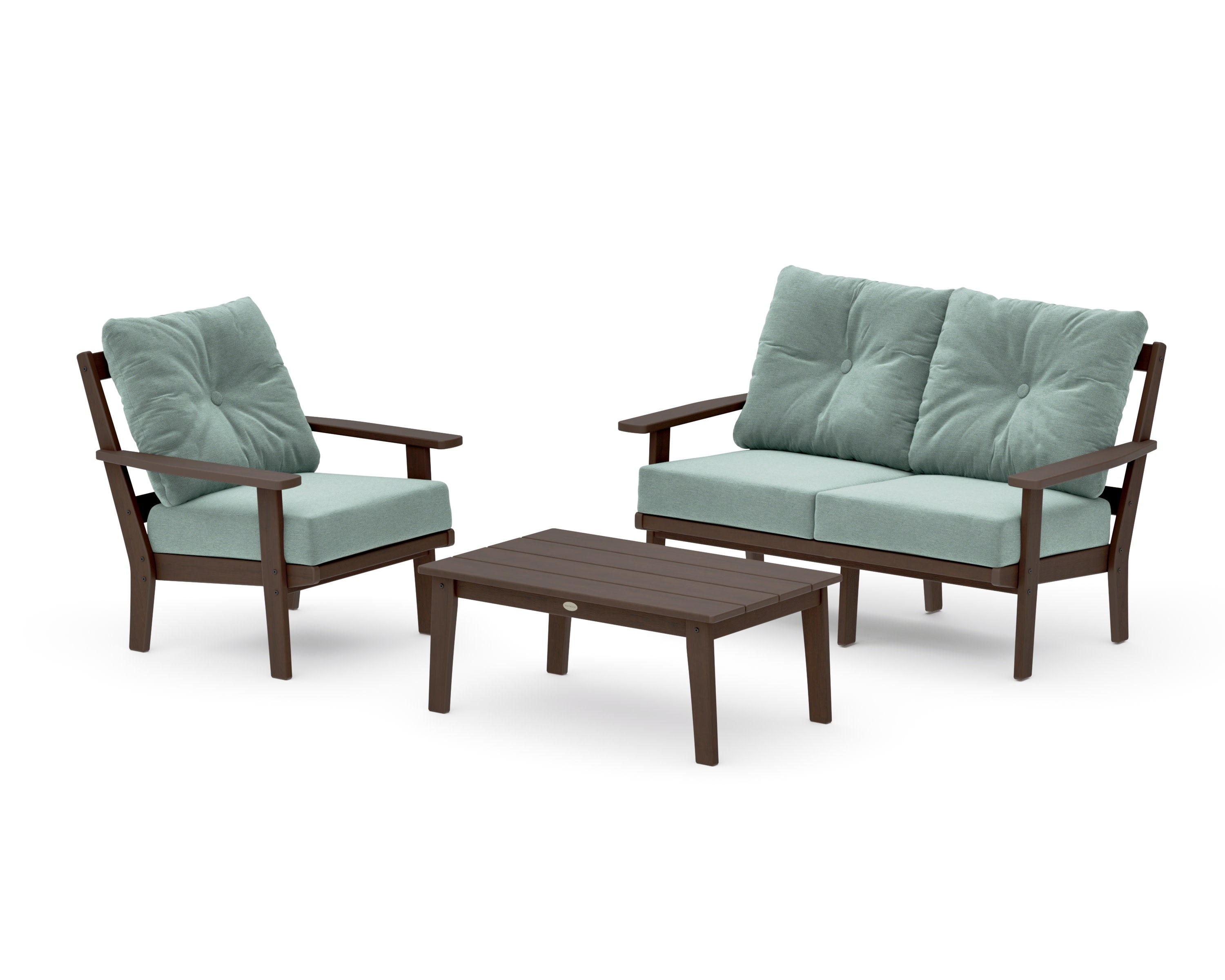 Prairie 3-Piece Deep Seating Set with Loveseat in Kona / Glacier Spa