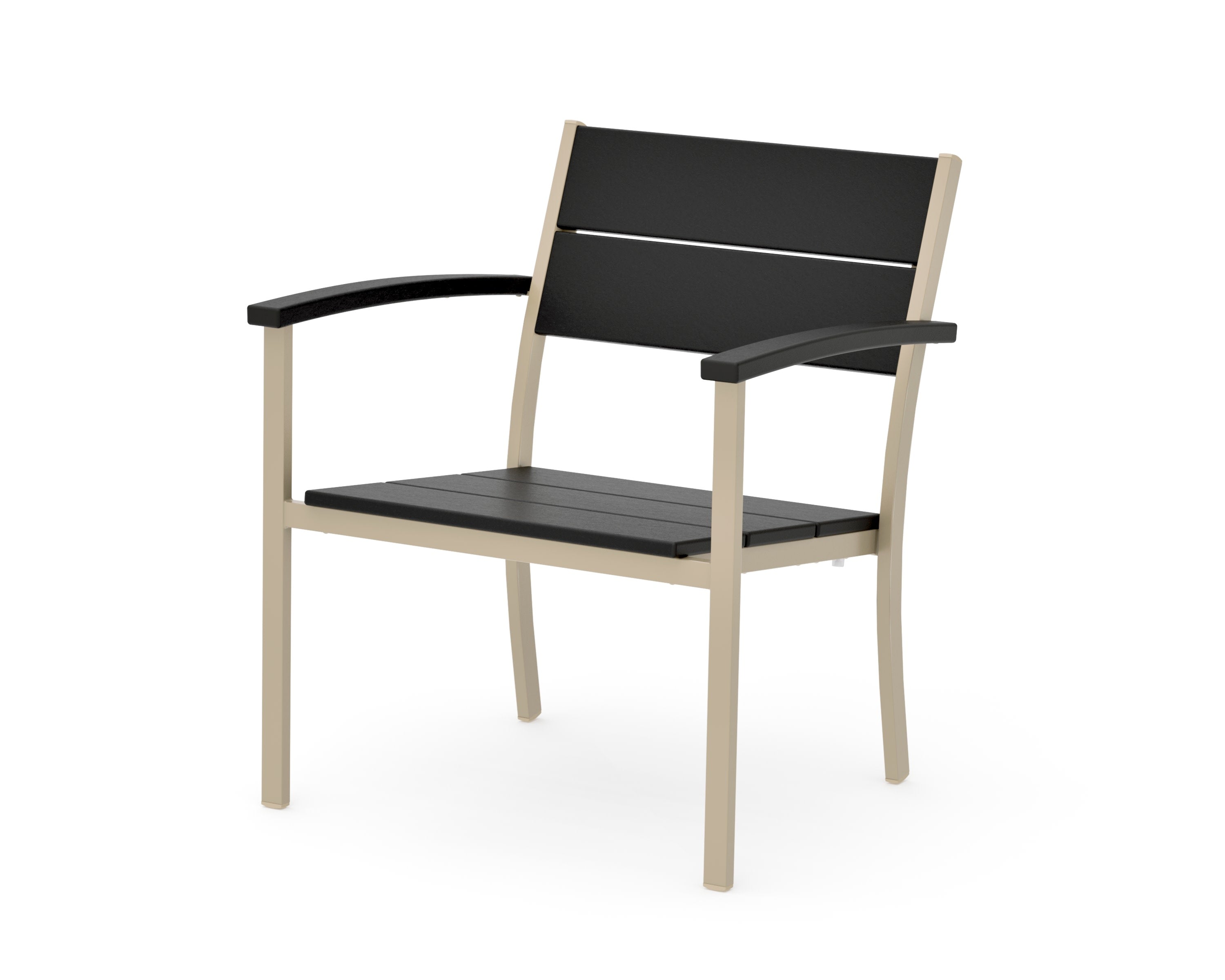 Main Street Stacking Lounge Arm Chair in Sand / Black