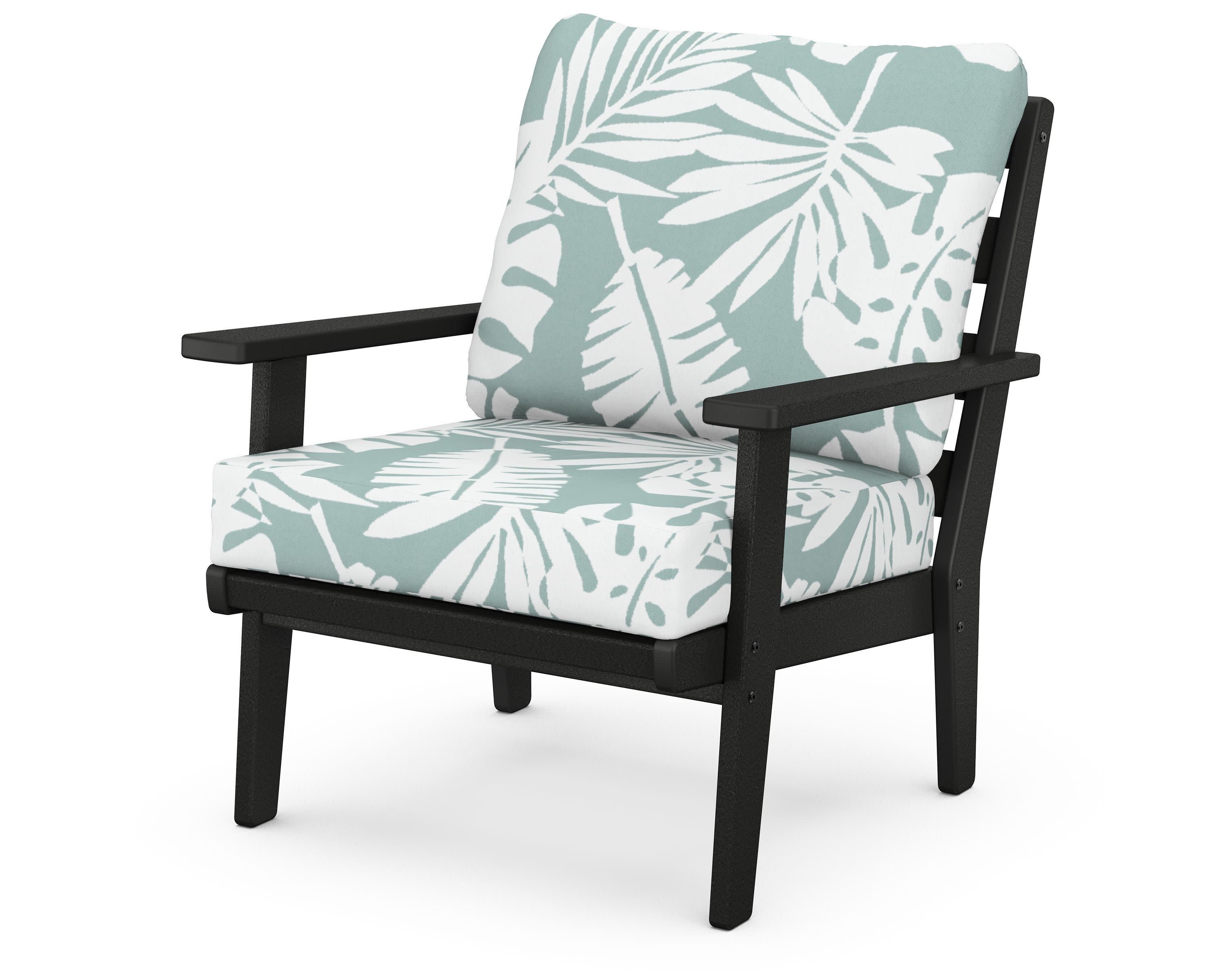 Grant Park Deep Seating Chair in Black / Leaf Glacier Spa