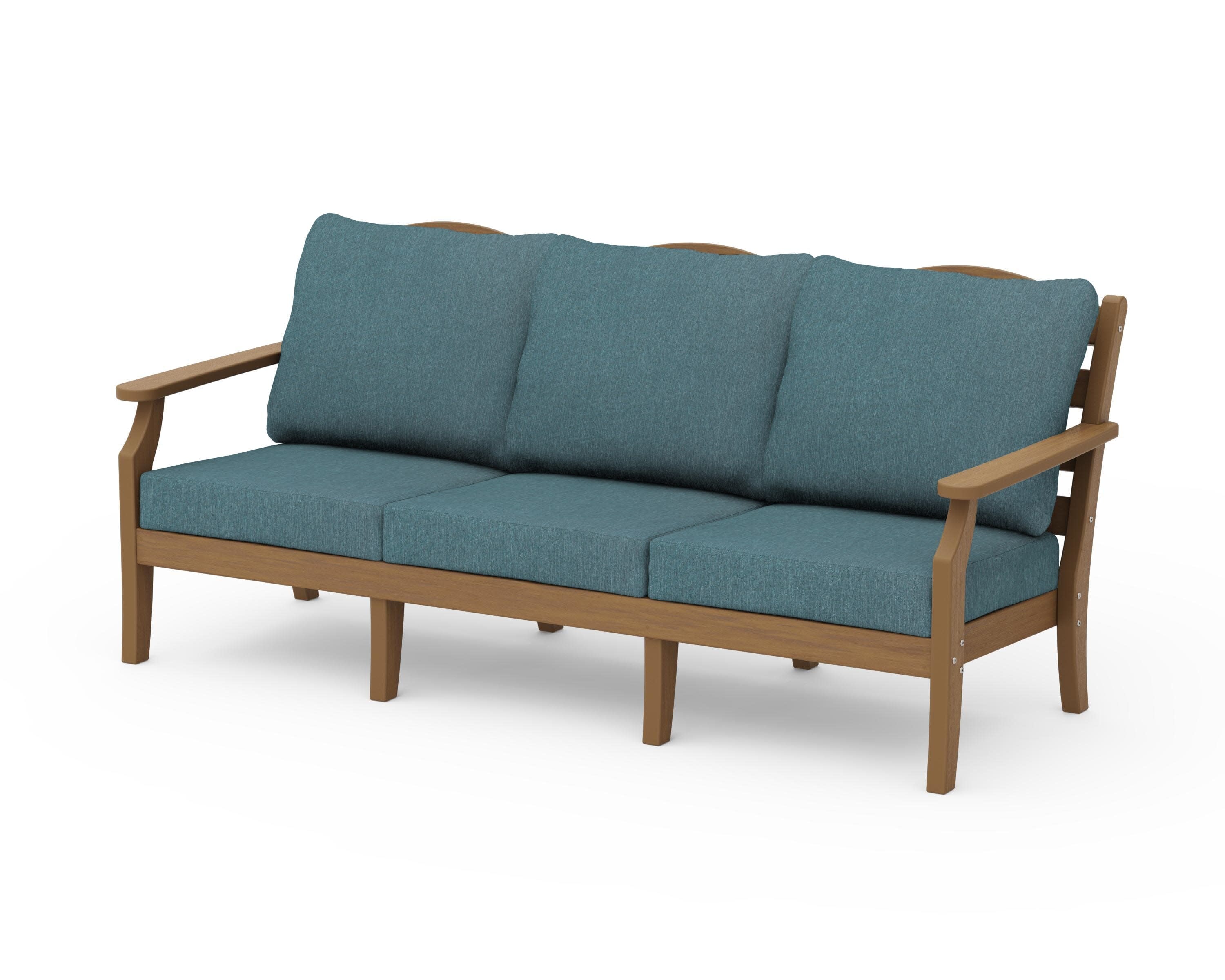Savannah Deep Seating Sofa in Natural / Ocean Teal