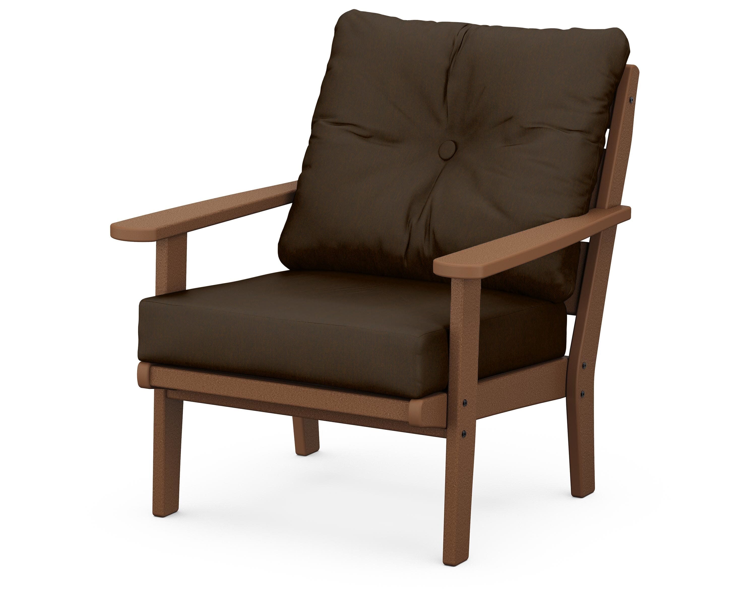 Lakeside Deep Seating Chair in Teak / Canvas Java