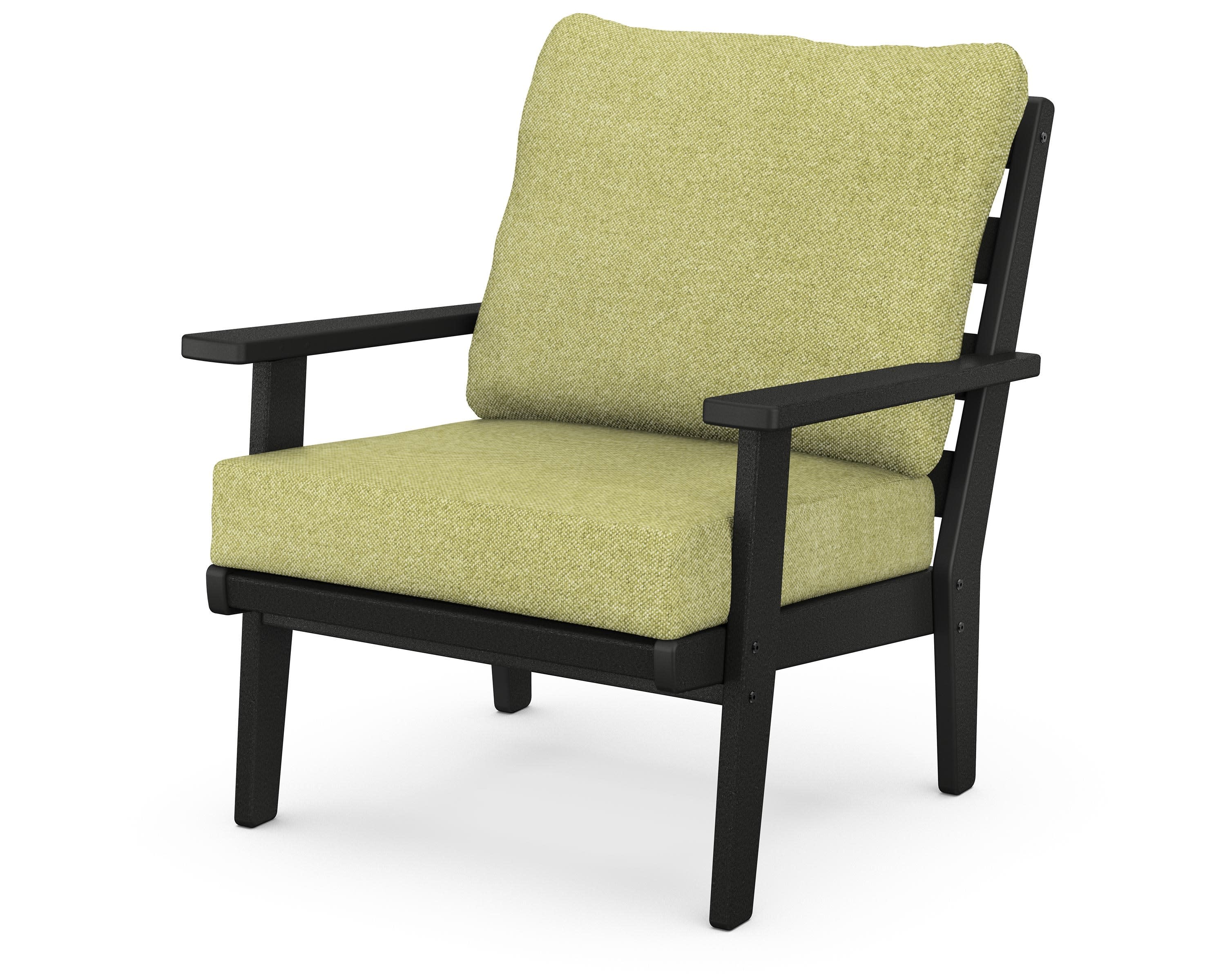 Grant Park Deep Seating Chair in Black / Chartreuse Boucle