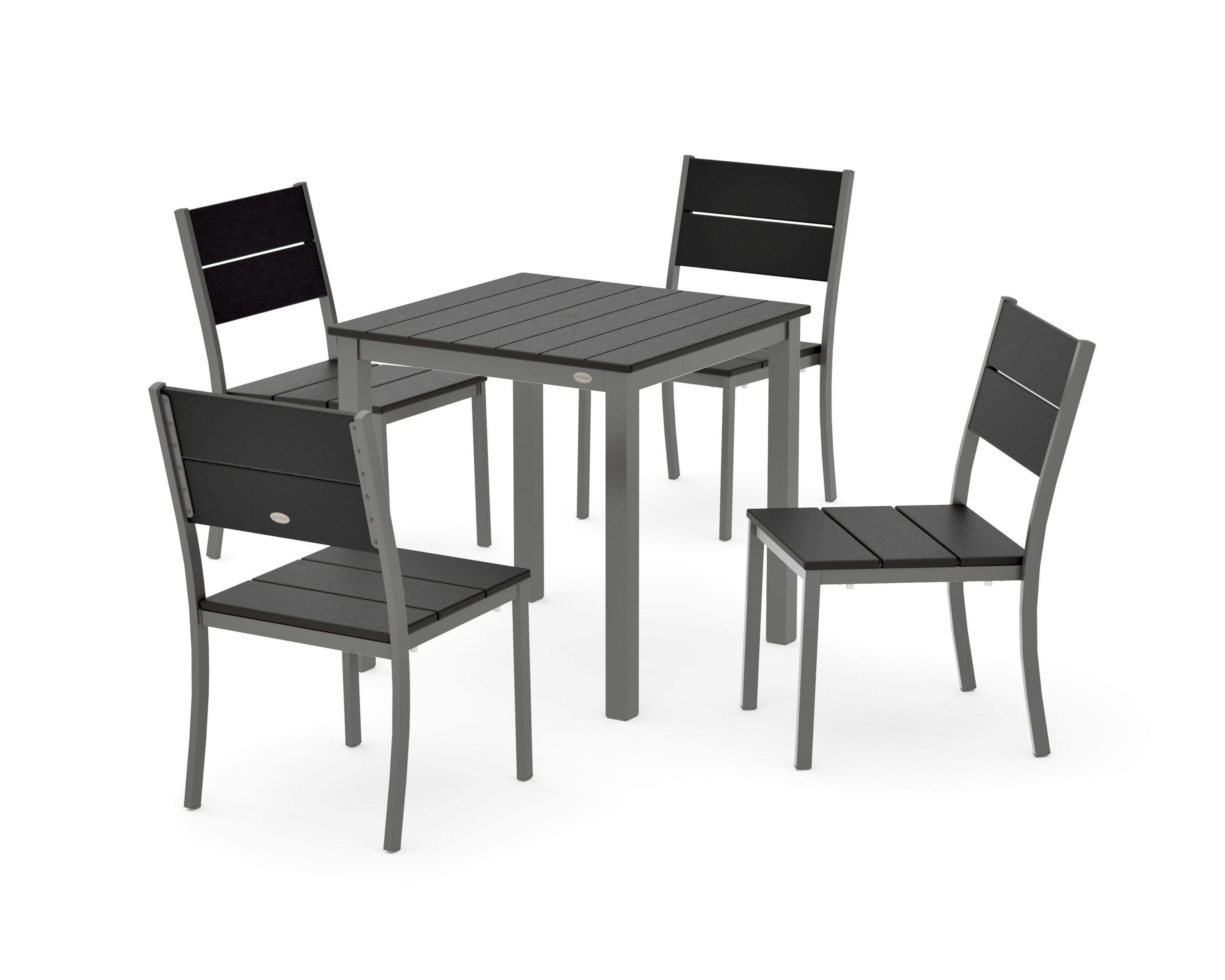 Main Street 5-Piece Square Dining Set- Small in Charcoal / Black