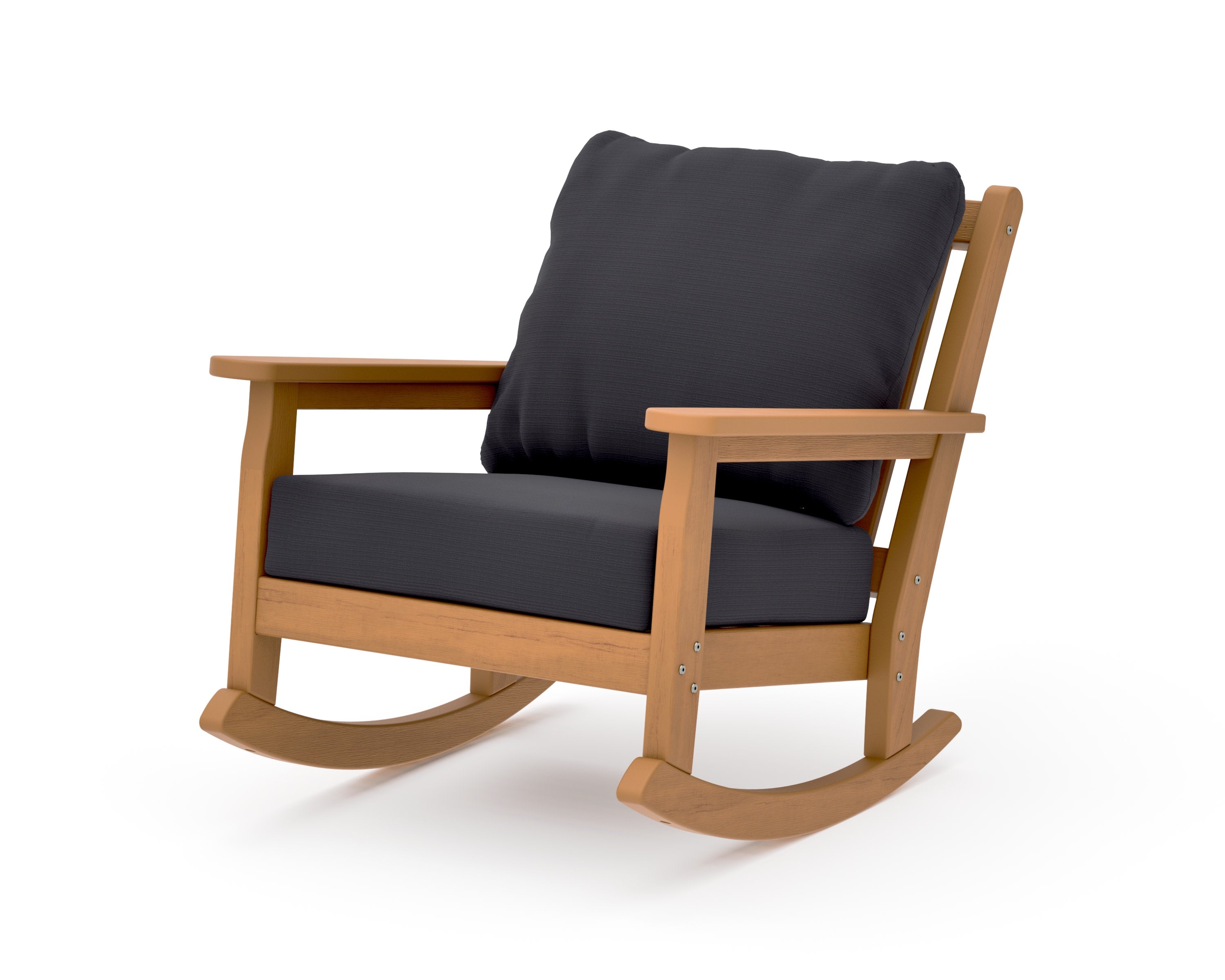 Chippendale Deep Seating Rocking Chair in Natural / Midnight Linen