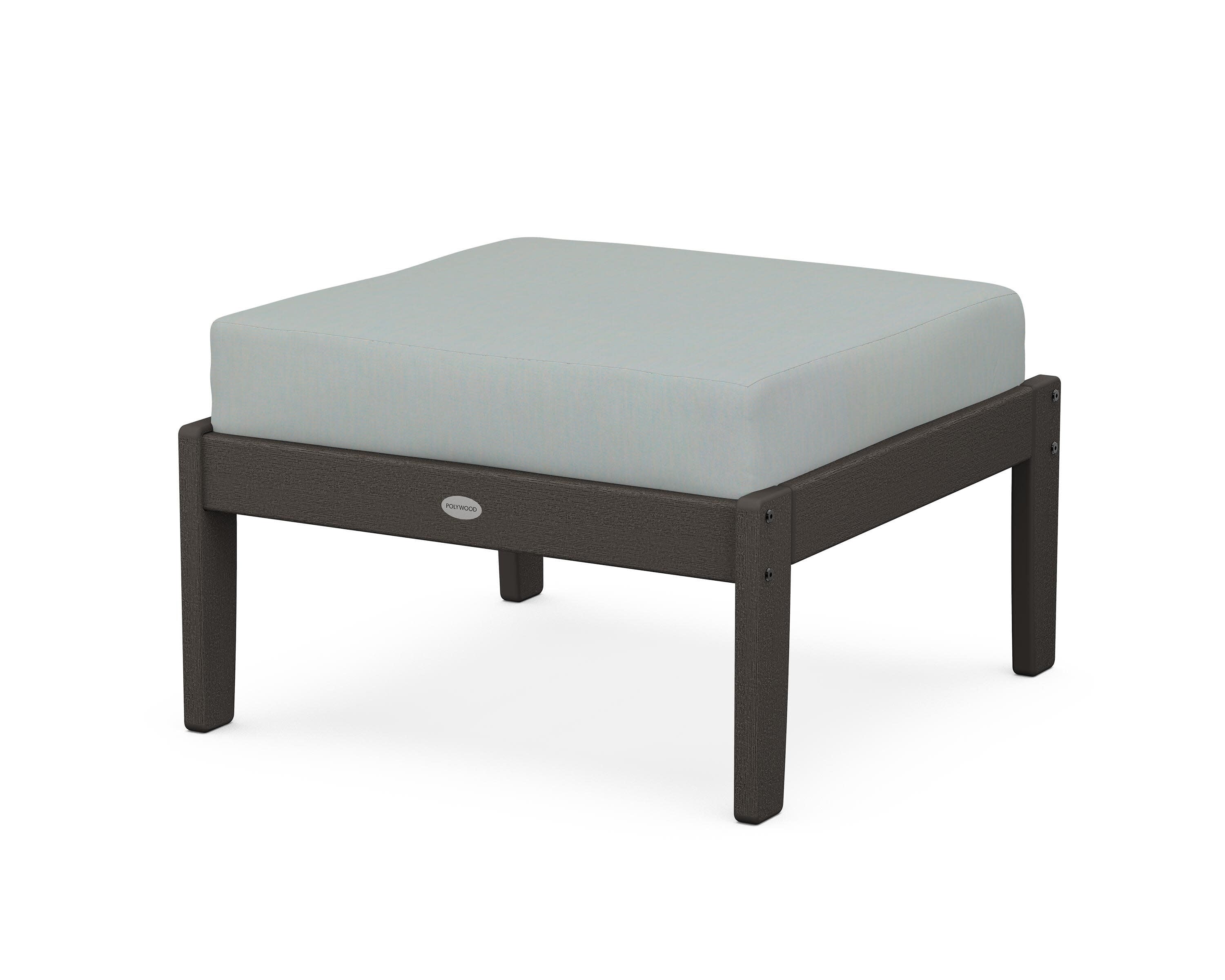 Braxton Deep Seating Ottoman in Vintage Coffee / Spa