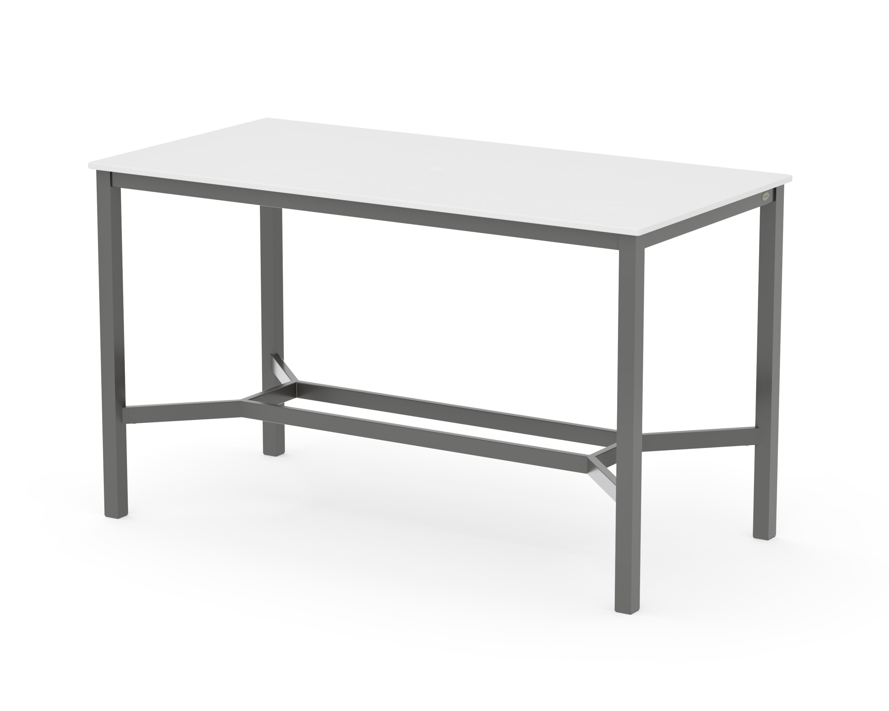 Main Street 36 x 72 Bar Table in Charcoal / White