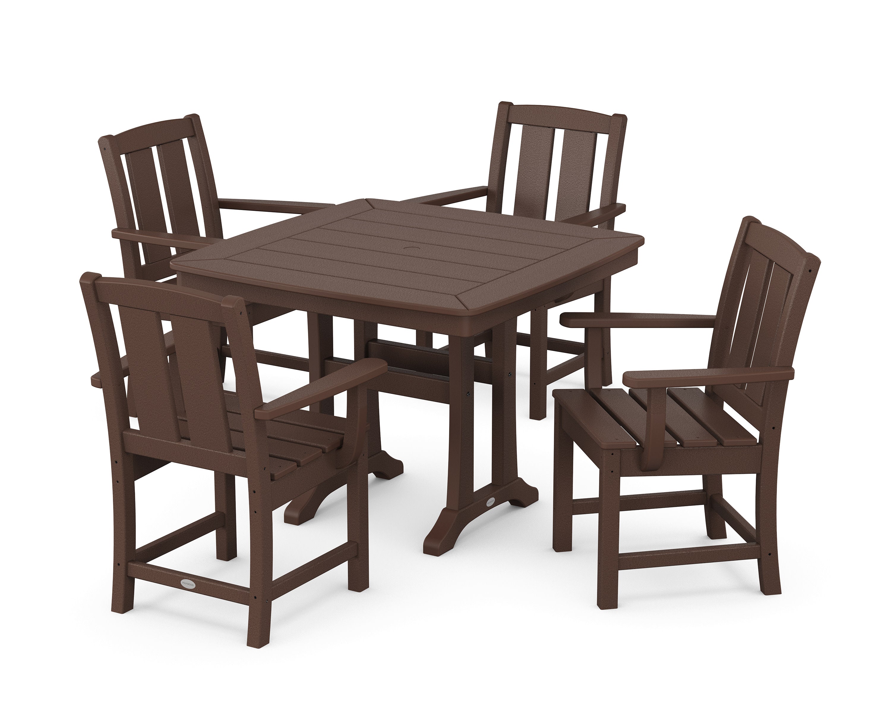 Mission 5-Piece Dining Set with Trestle Legs in Mahogany