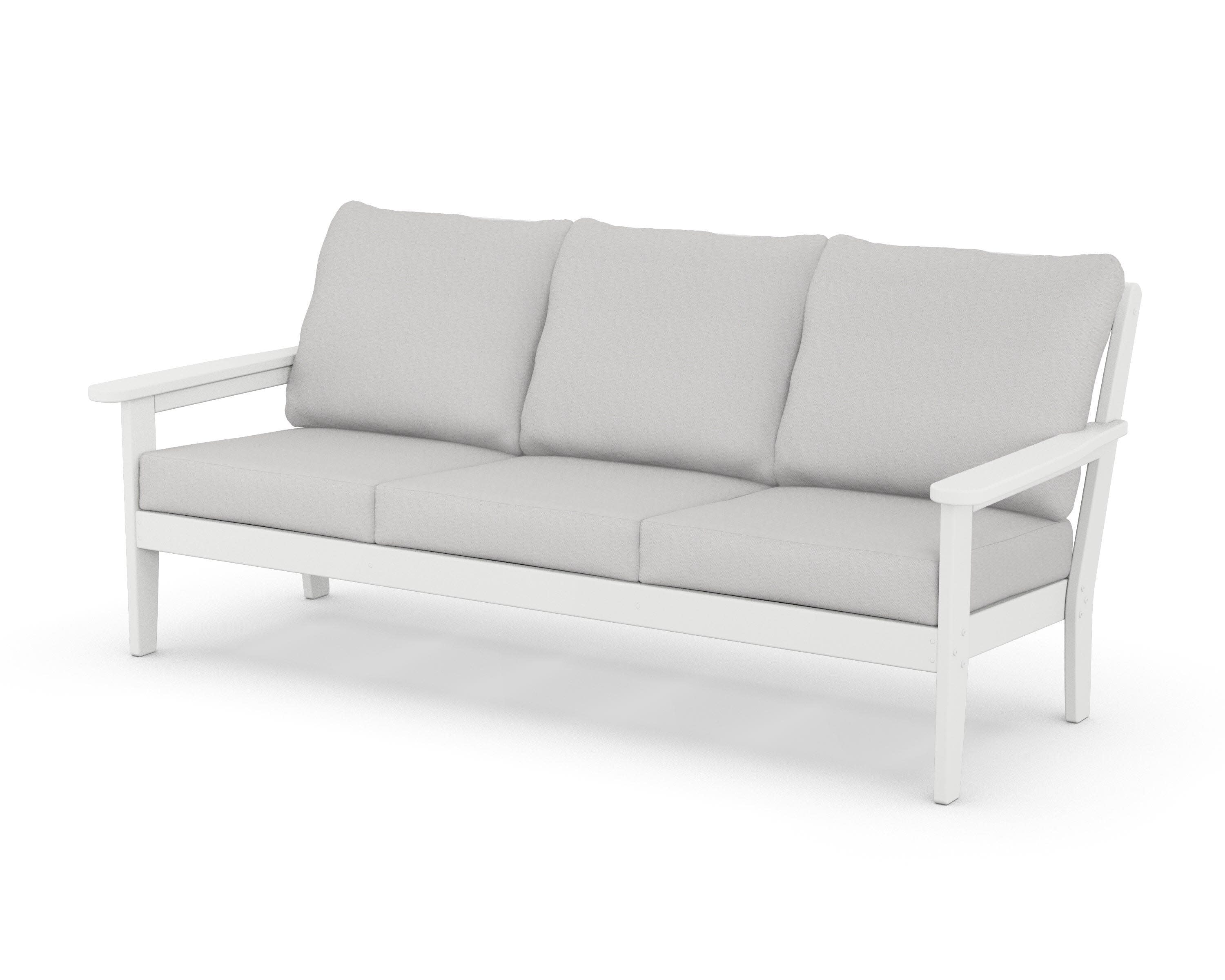 Cottage Deep Seating Sofa in White / Diamond in the Rough