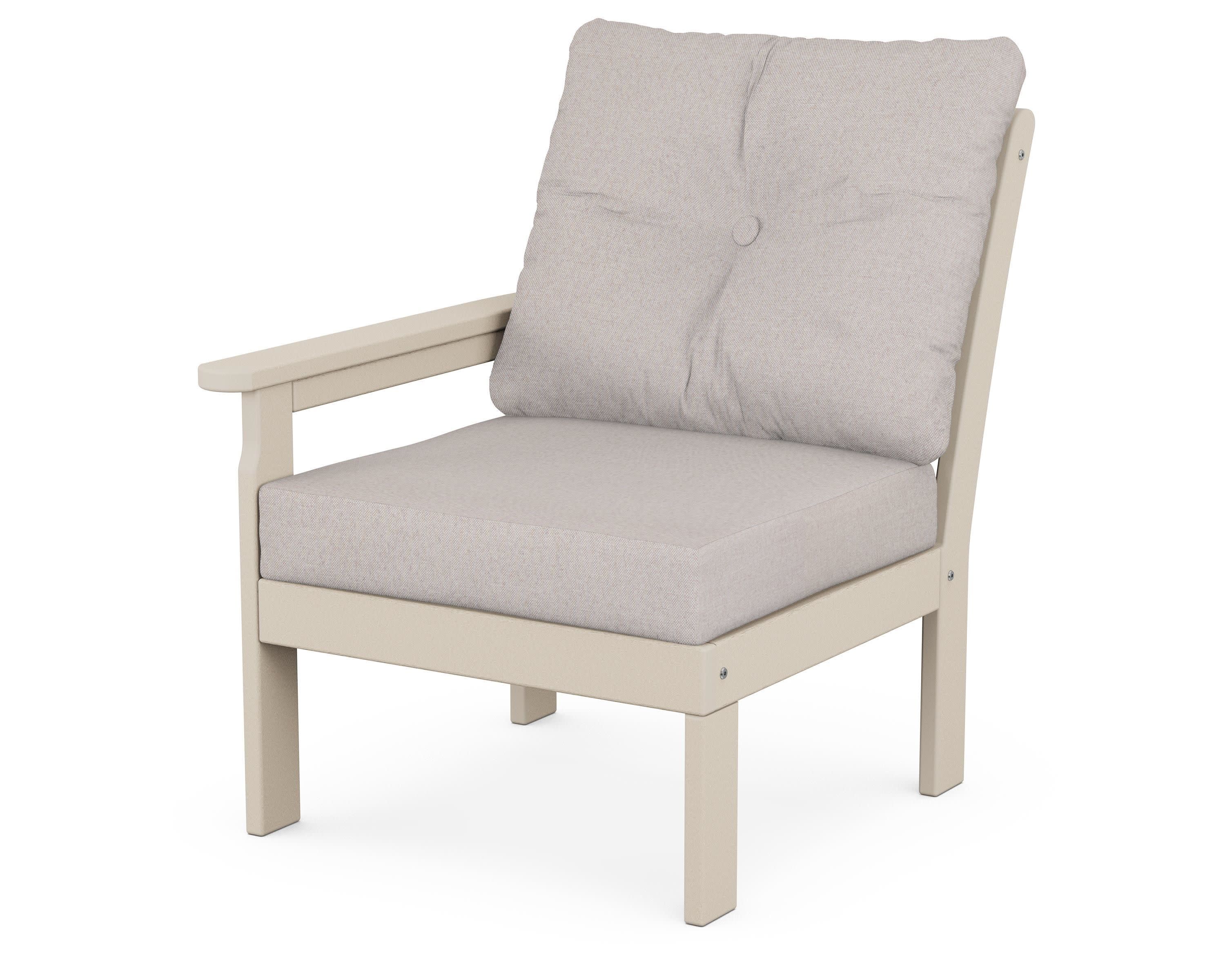 Vineyard Modular Left Arm Chair in Sand / Dune Burlap