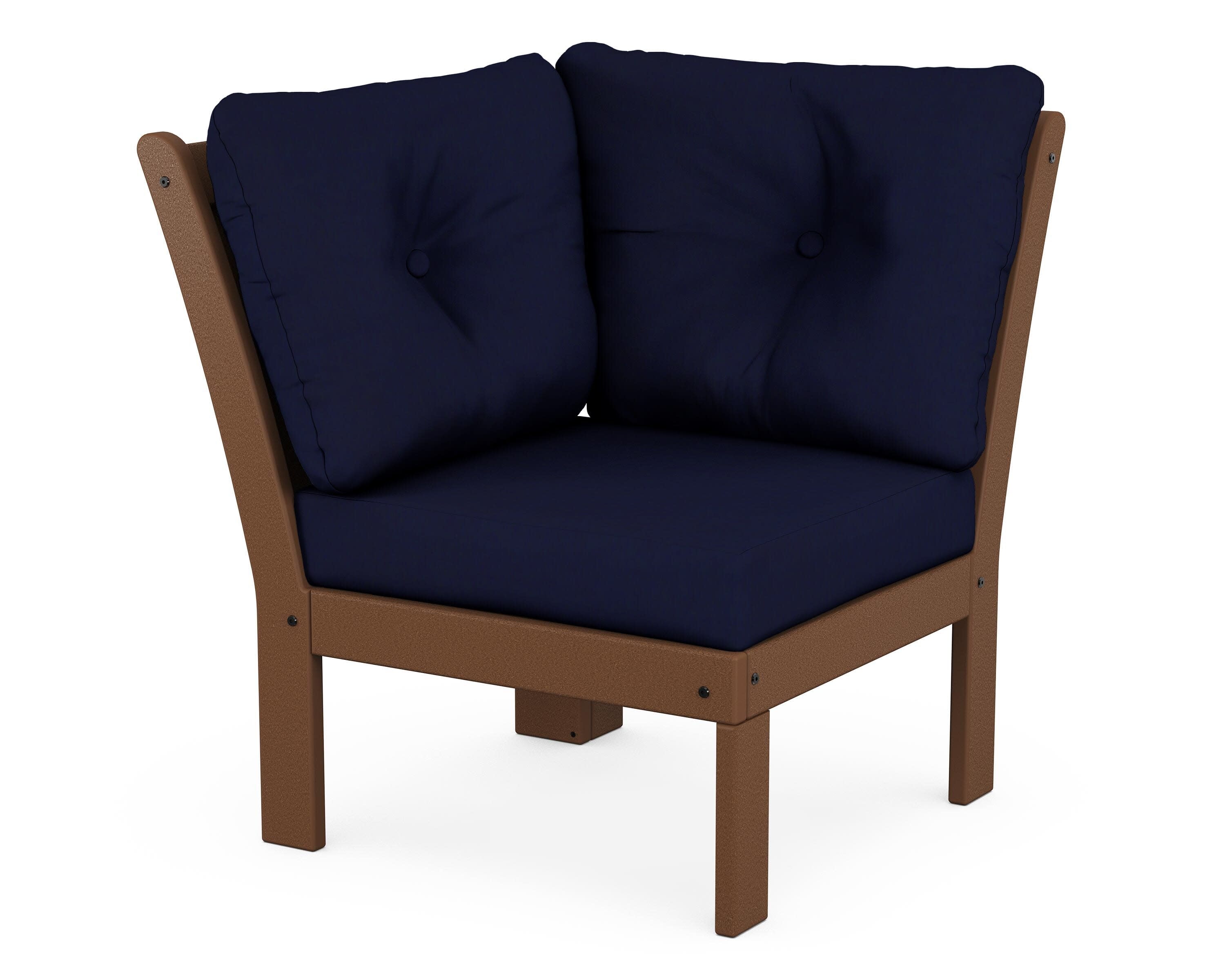 Vineyard Modular Corner Chair in Teak / Navy