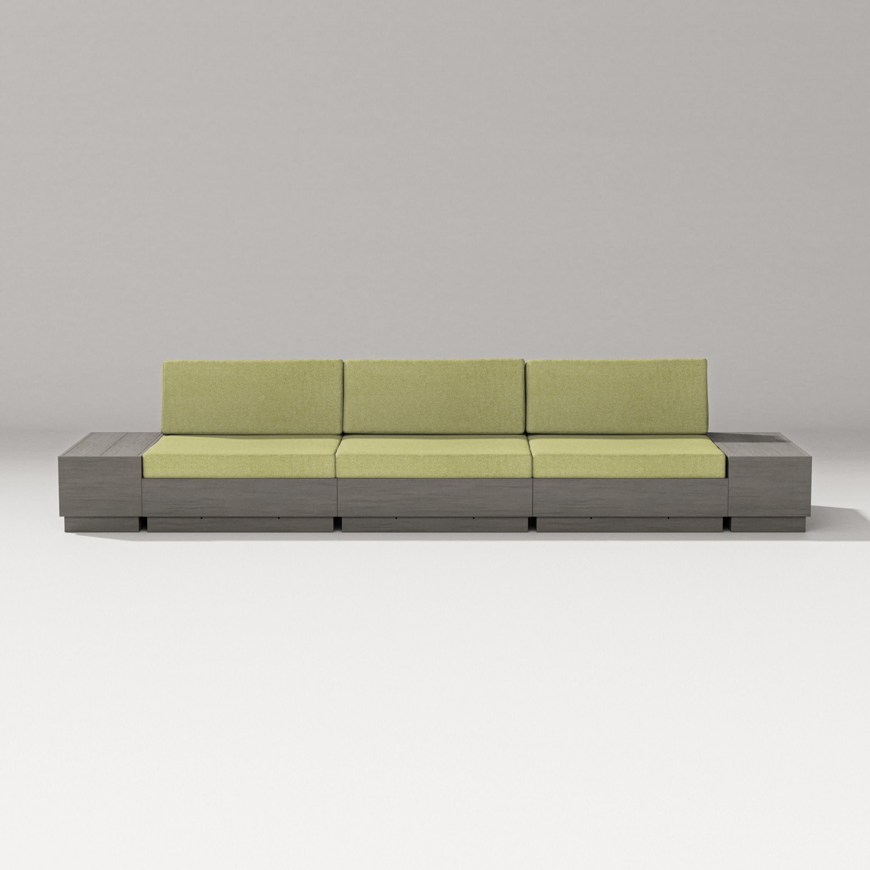 Elevate Straight Sectional in Driftwood / Chartreuse Boucle