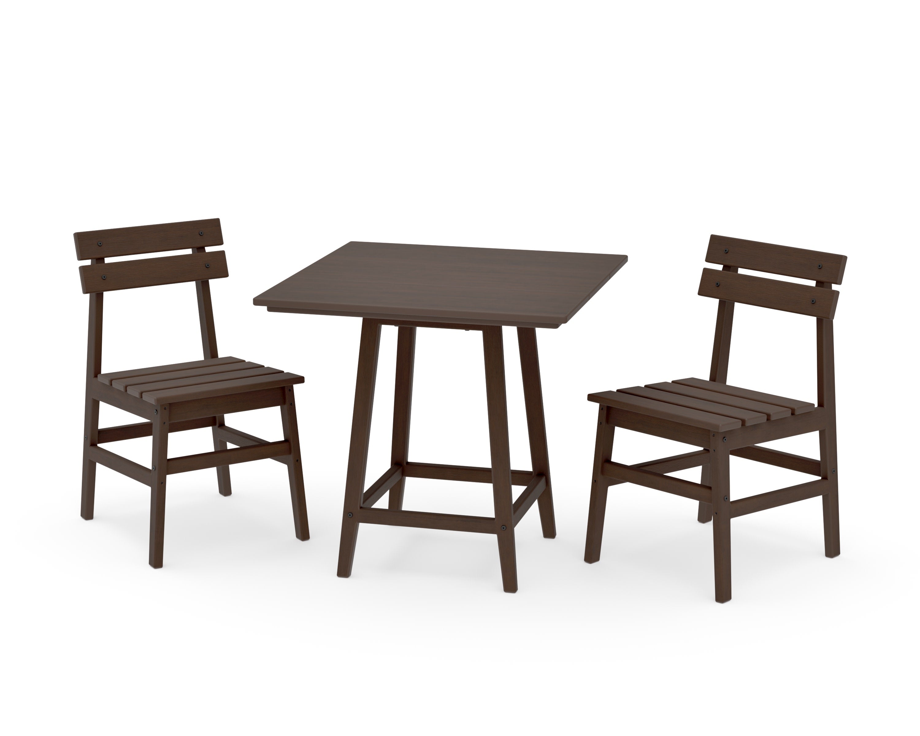 Modern Studio Plaza Chair 3-Piece Bistro Dining Set in Kona