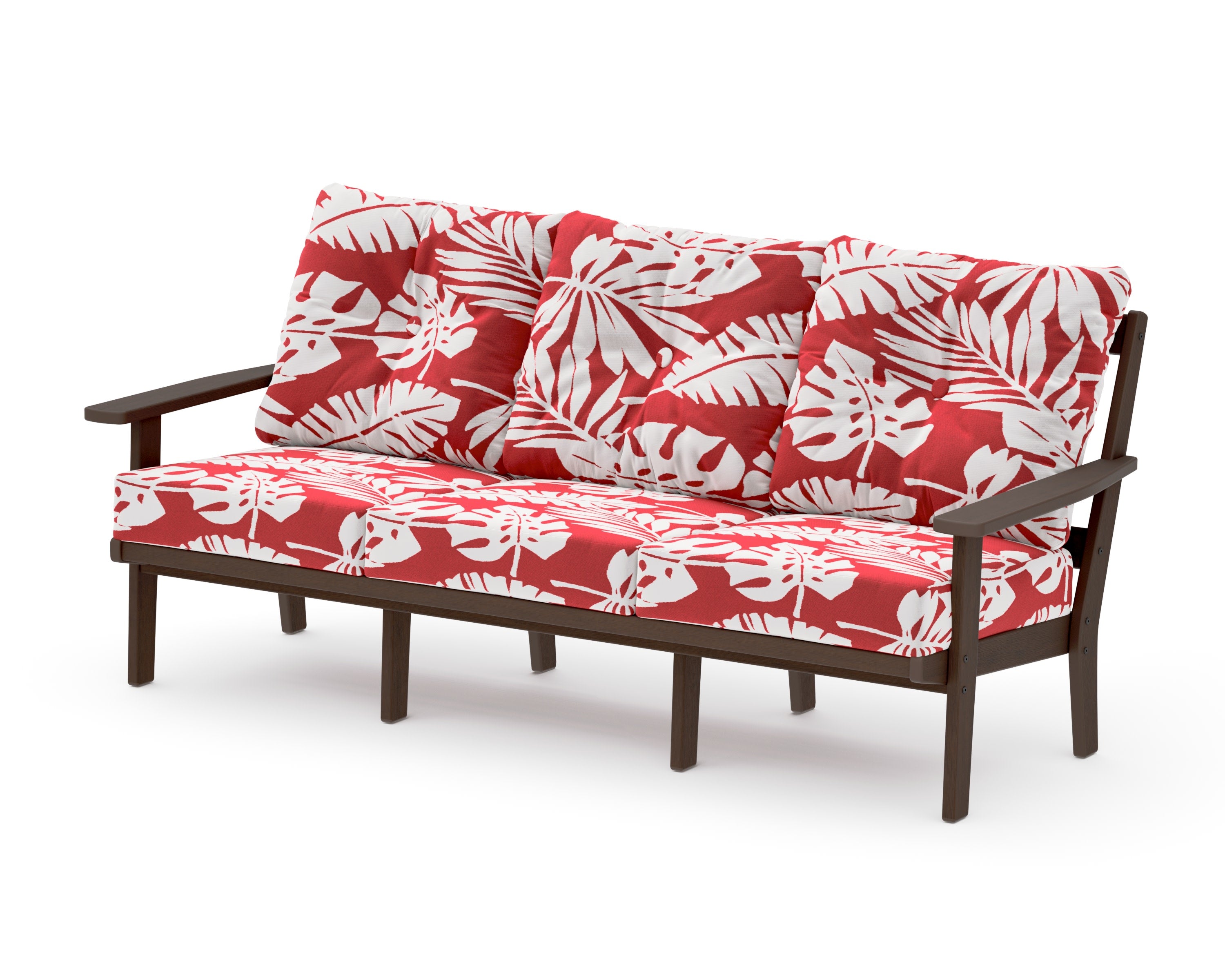 PrairieDeep Seating Sofa in Kona / Leaf Crimson