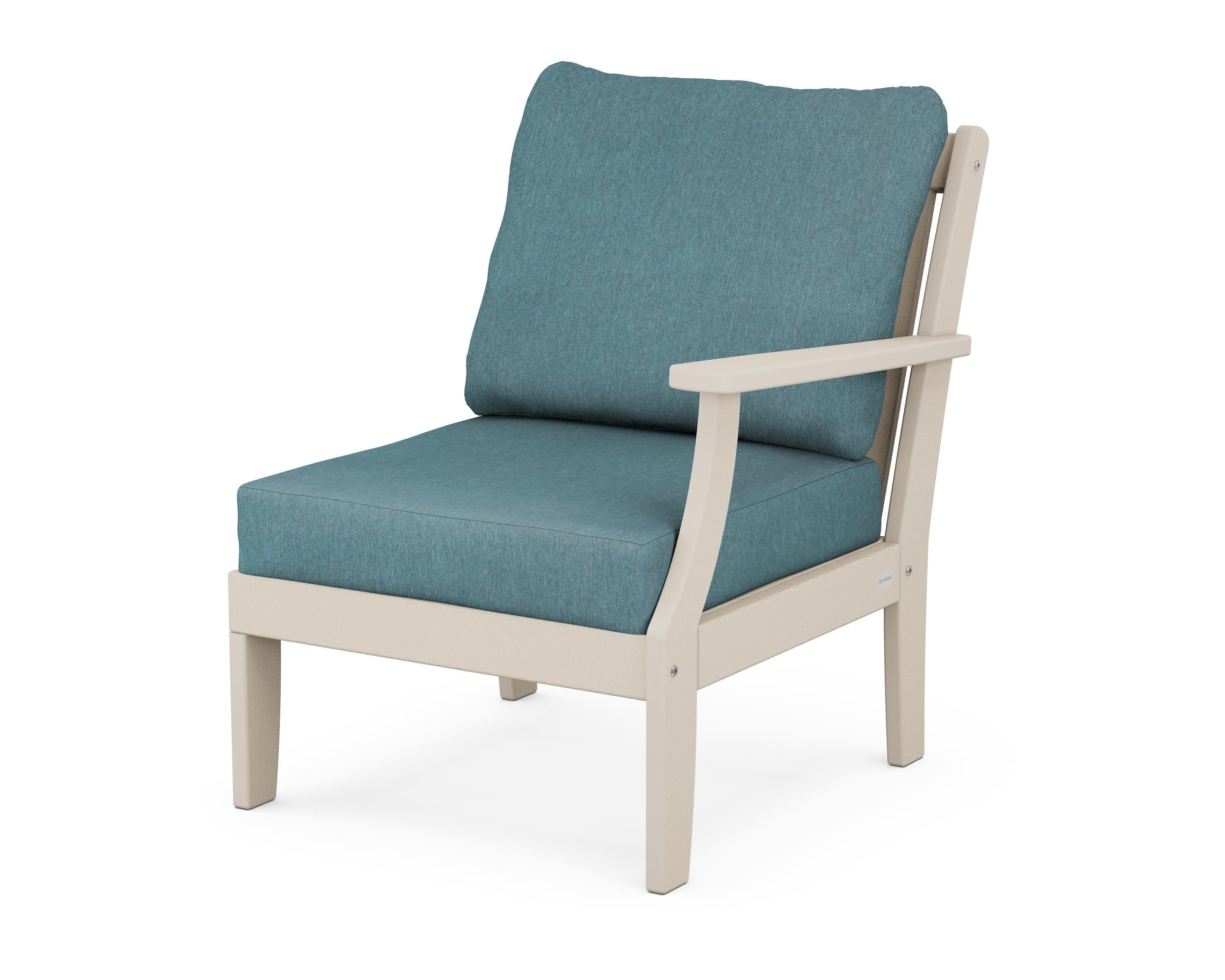 Braxton Modular Right Arm Chair in Sand / Ocean Teal