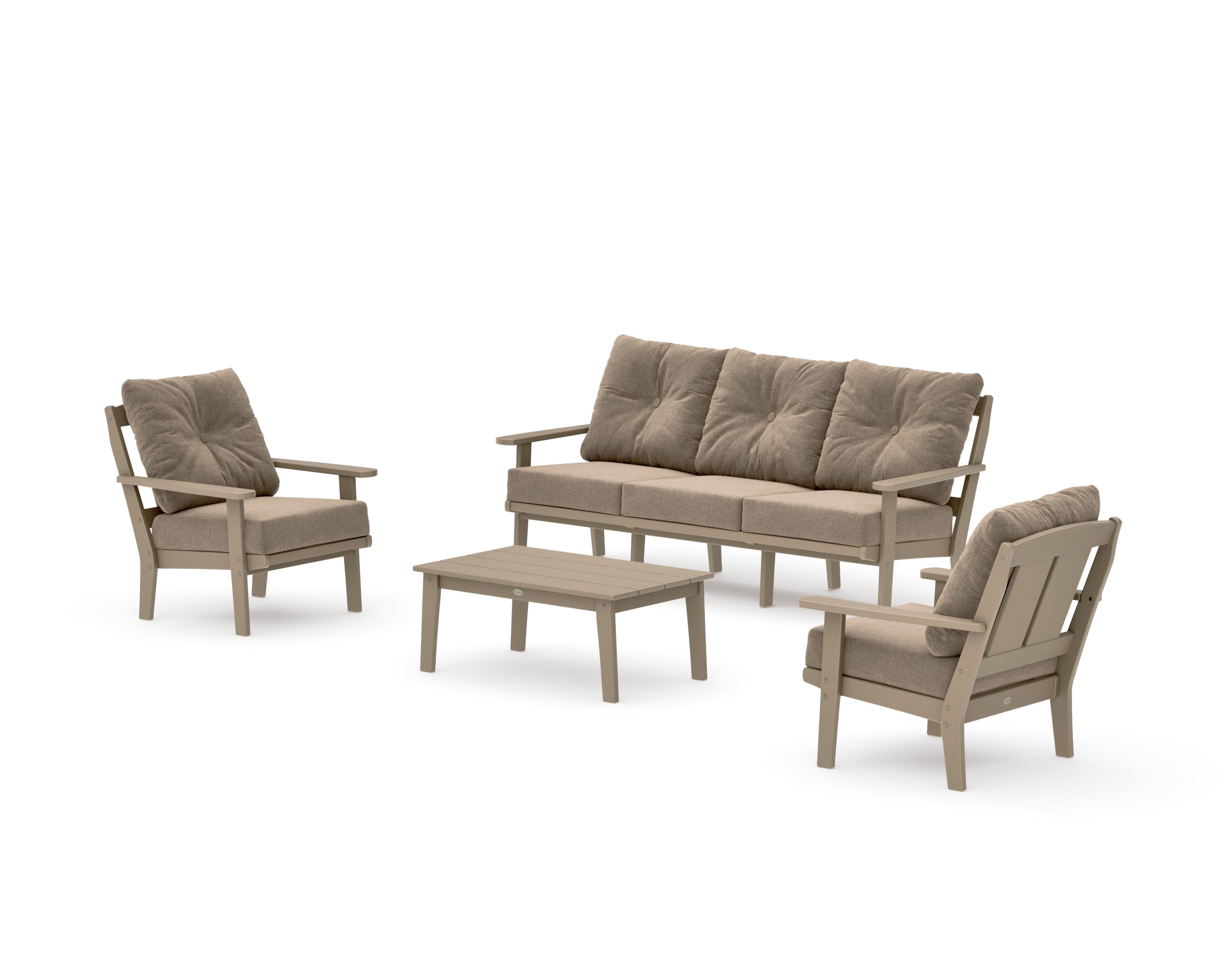 Mission 4-Piece Deep Seating Set with Sofa in Vintage Sahara / Spiced Burlap