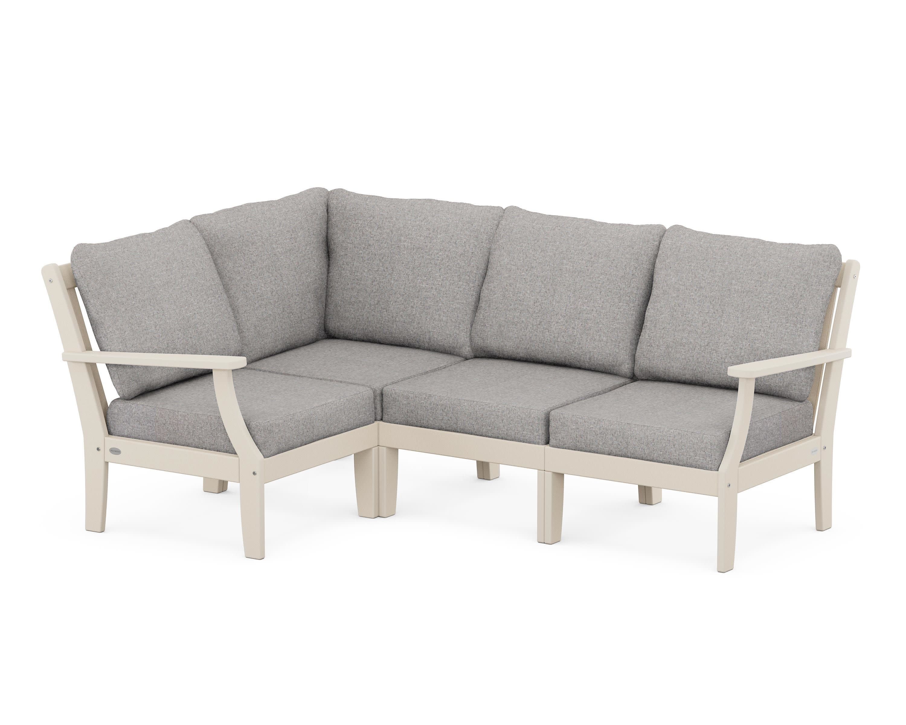 Braxton Modular 4-Piece Deep Seating Set in Sand / Grey Mist