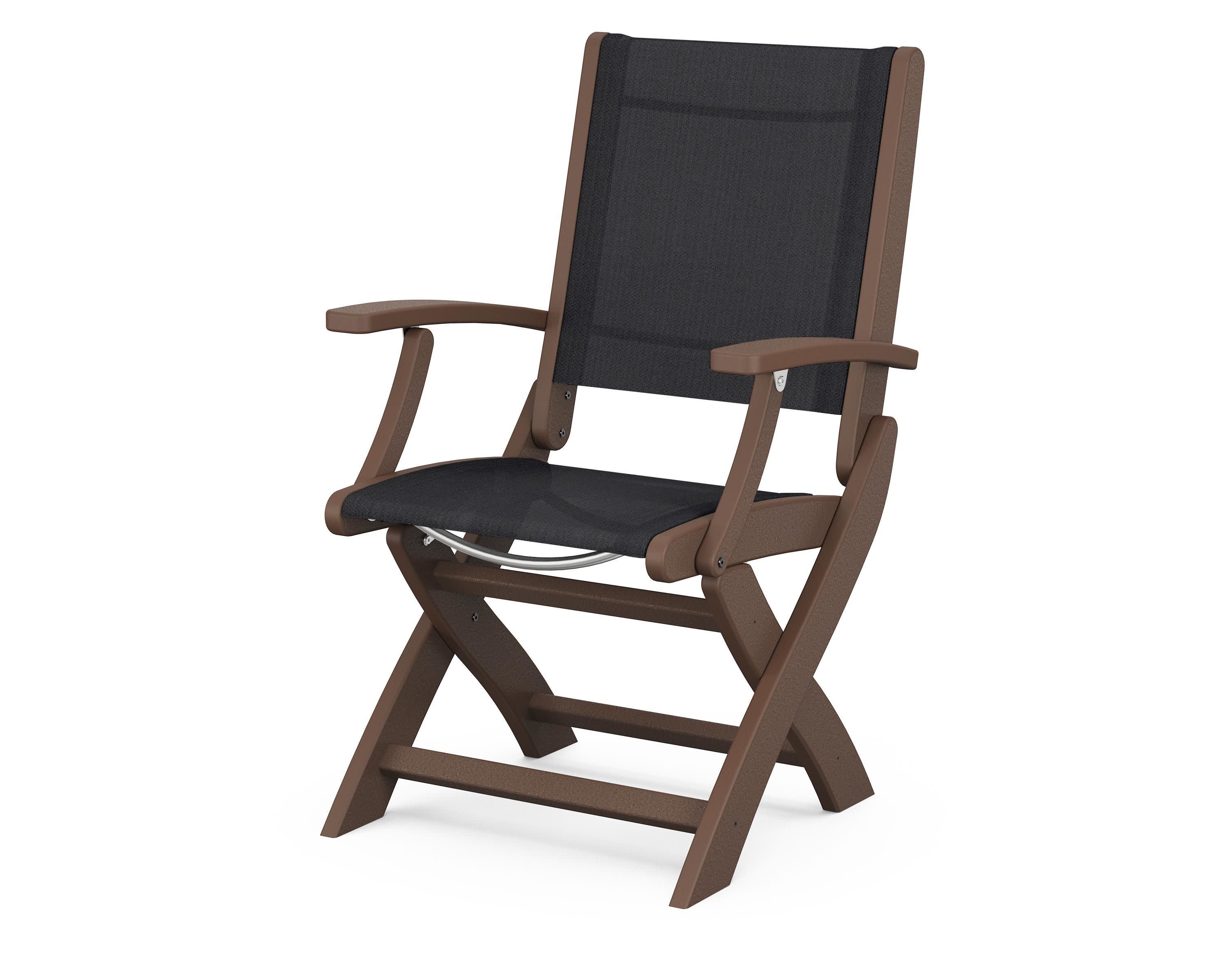 Coastal Folding Chair in Mahogany / Black Sling