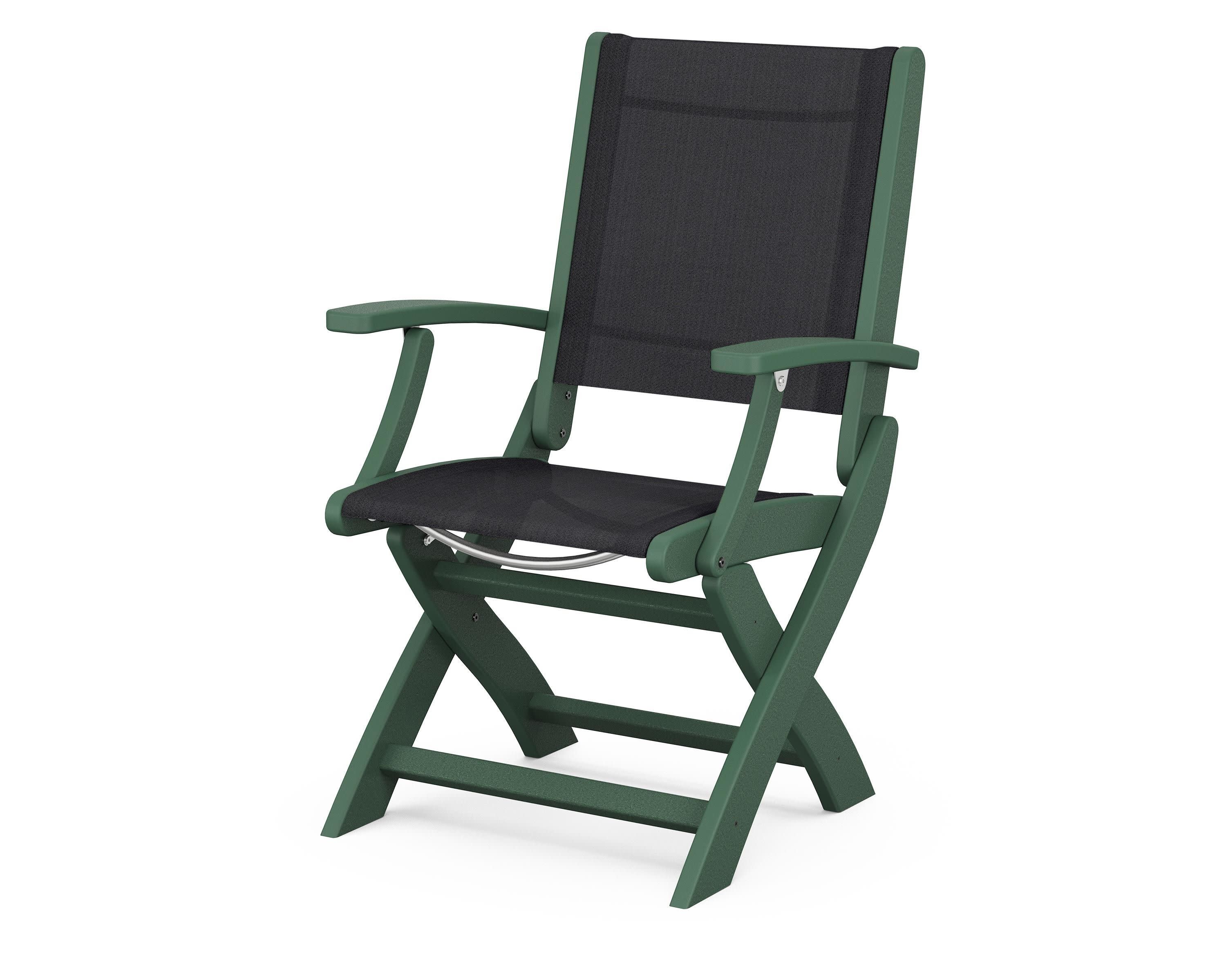 Coastal Folding Chair in Green / Black Sling