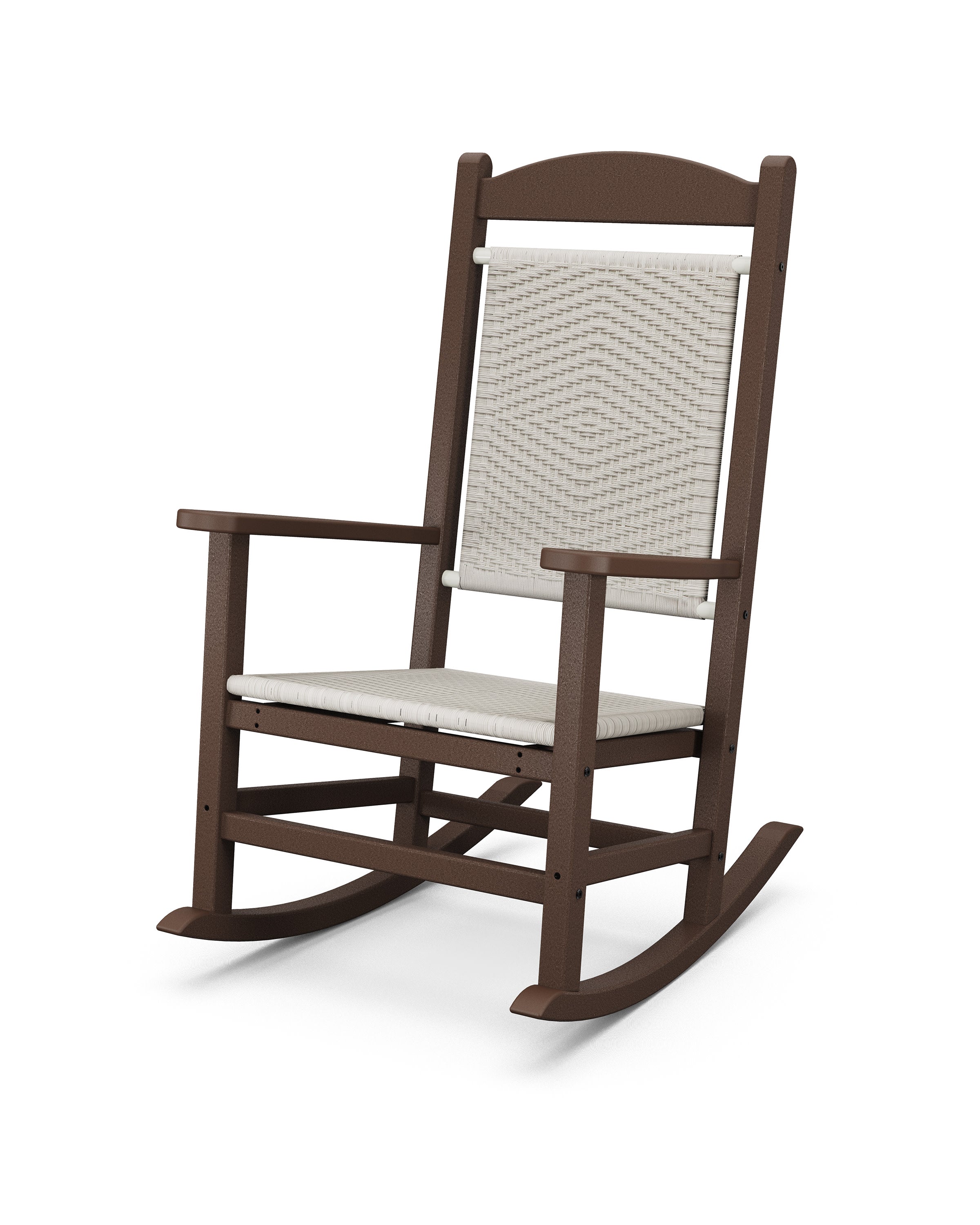 Presidential Woven Rocking Chair in Mahogany / White Loom