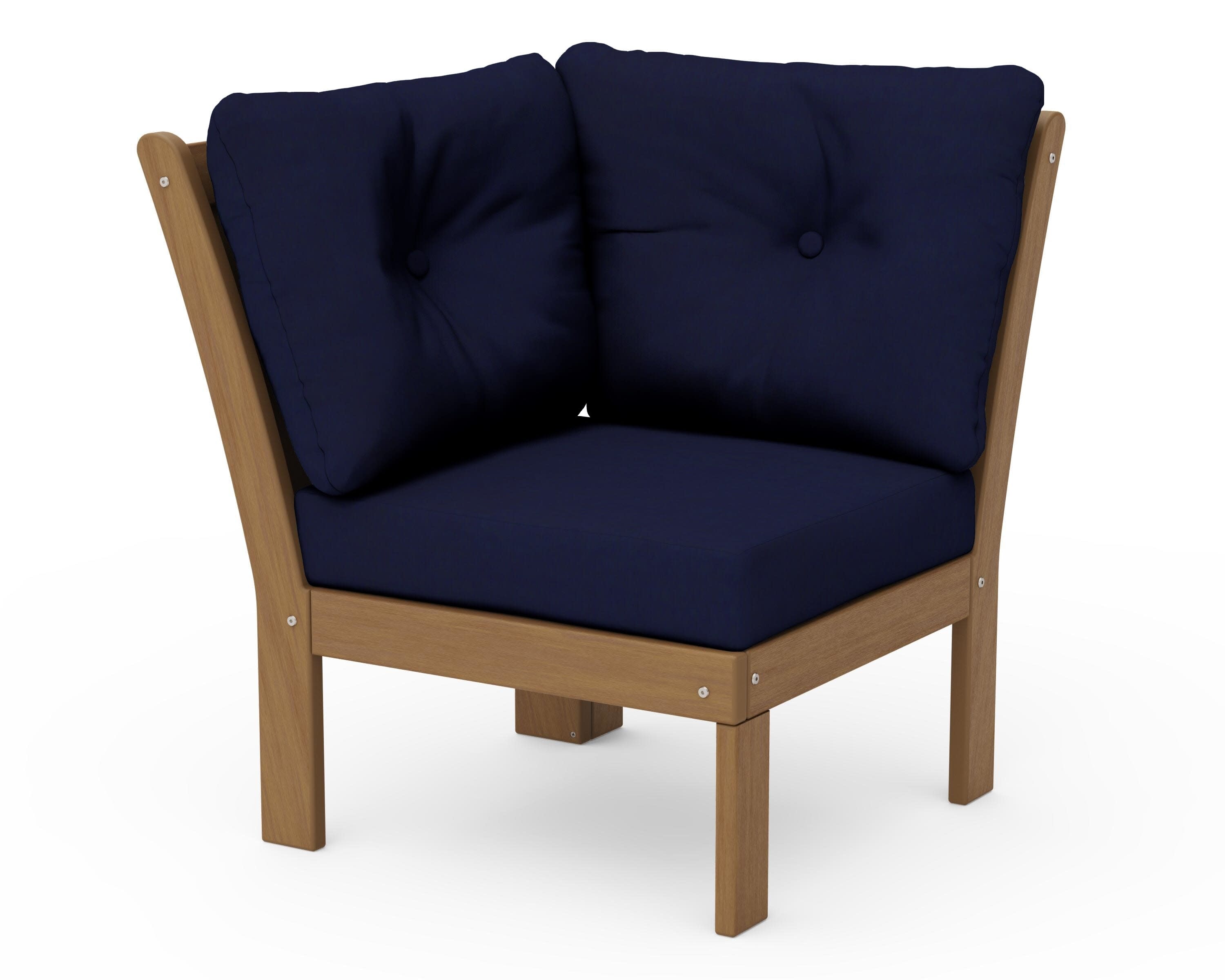Vineyard Modular Corner Chair in Natural / Navy