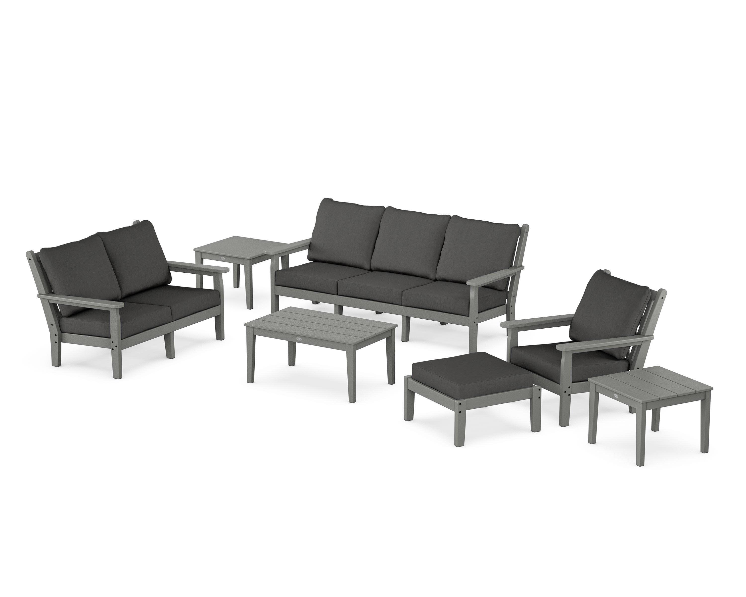 Chippendale 7-Piece Deep Seating Set in Slate Grey / Spectrum Carbon