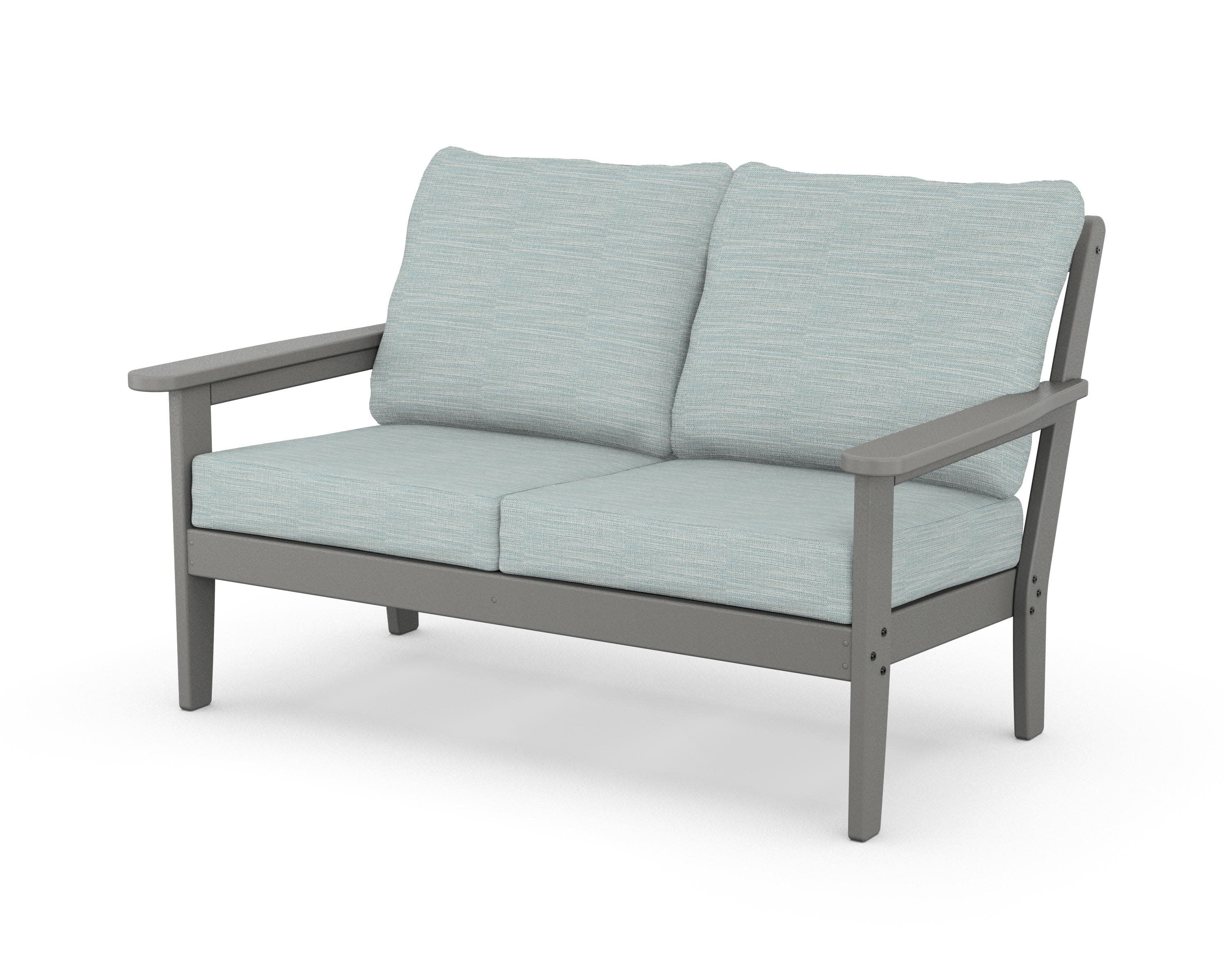 Cottage Deep Seating Loveseat in Slate Grey / Soothe Mist