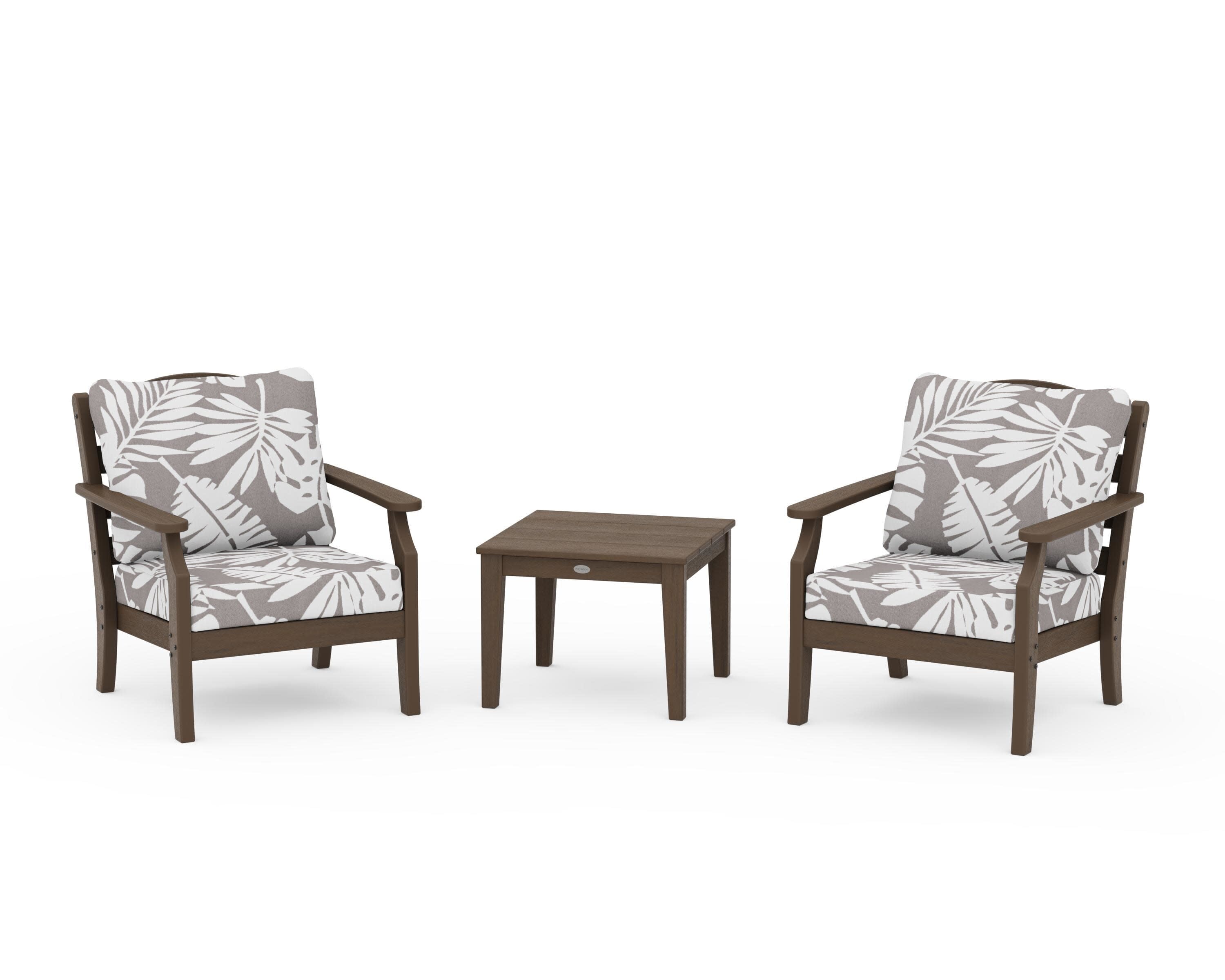 Savannah 3-Piece Deep Seating Set in Kona / Leaf Grey Mist