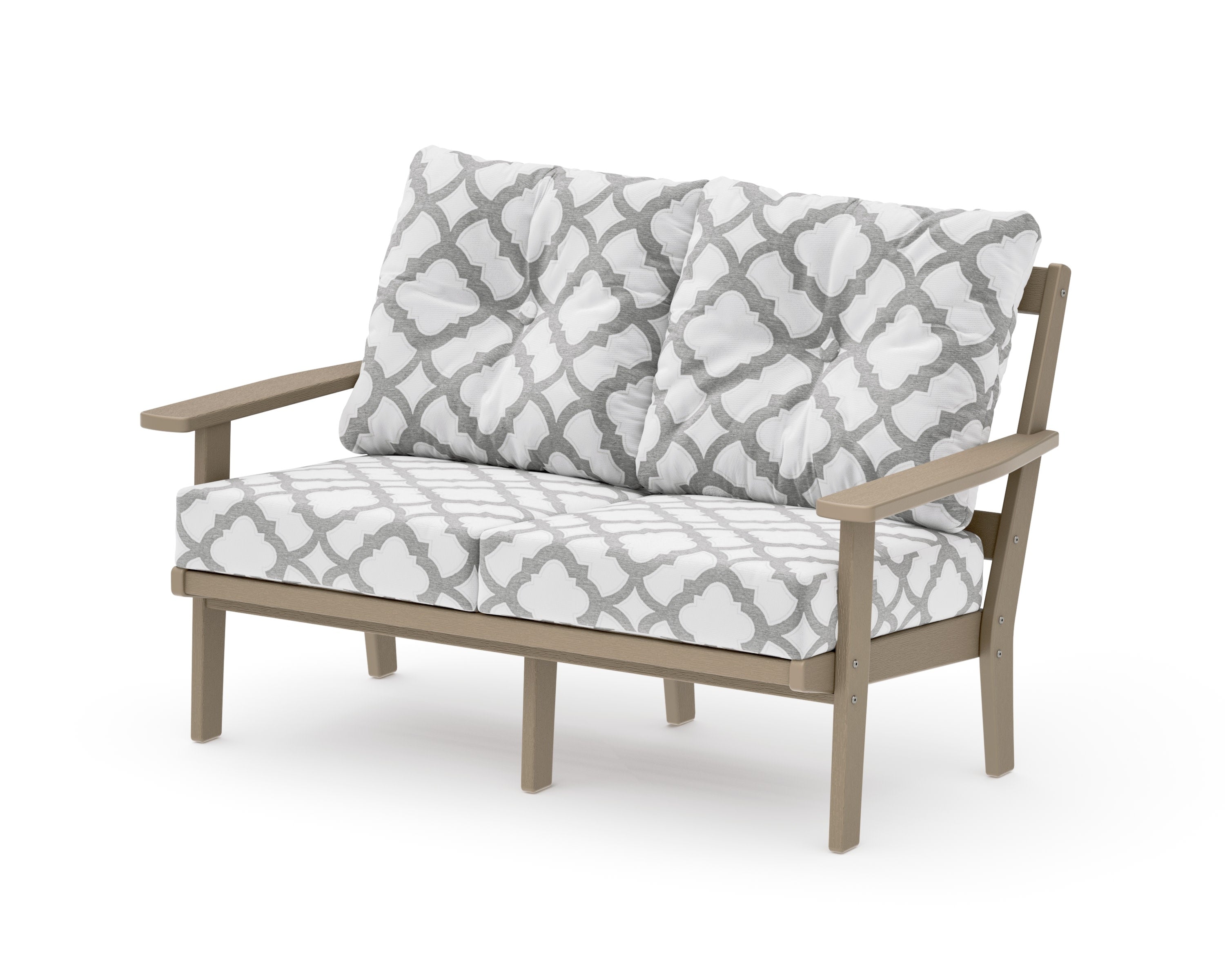 Prairie Deep SeatingLoveseat in Vintage Sahara / Trellis Grey Mist