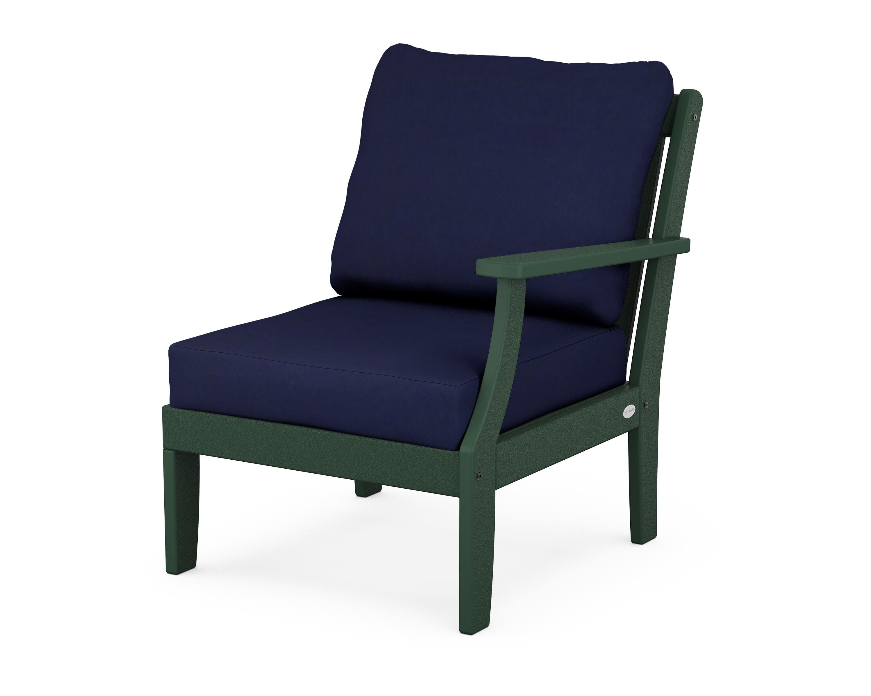 Braxton Modular Right Arm Chair in Green / Navy