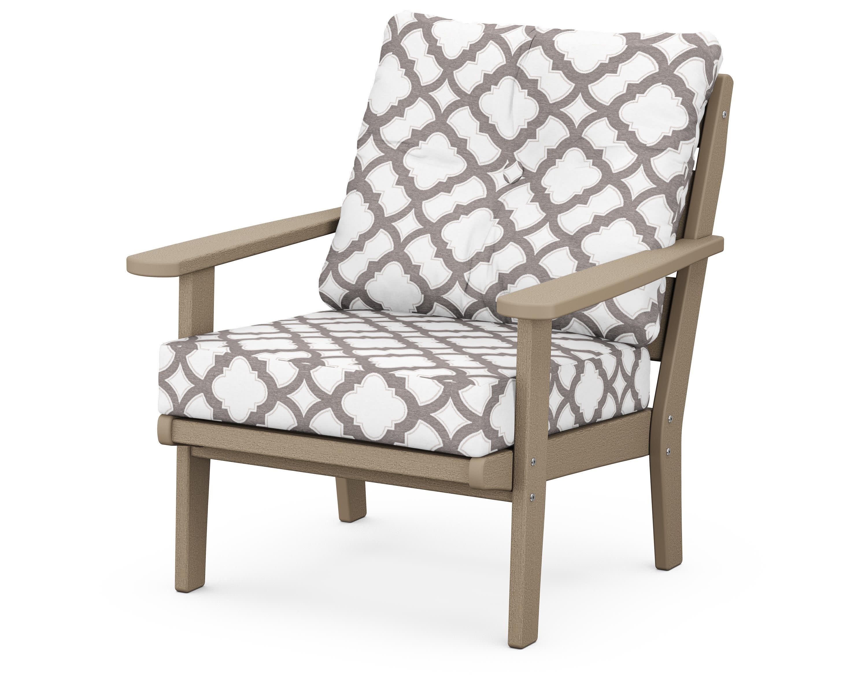 Lakeside Deep Seating Chair in Vintage Sahara / Trellis Grey Mist