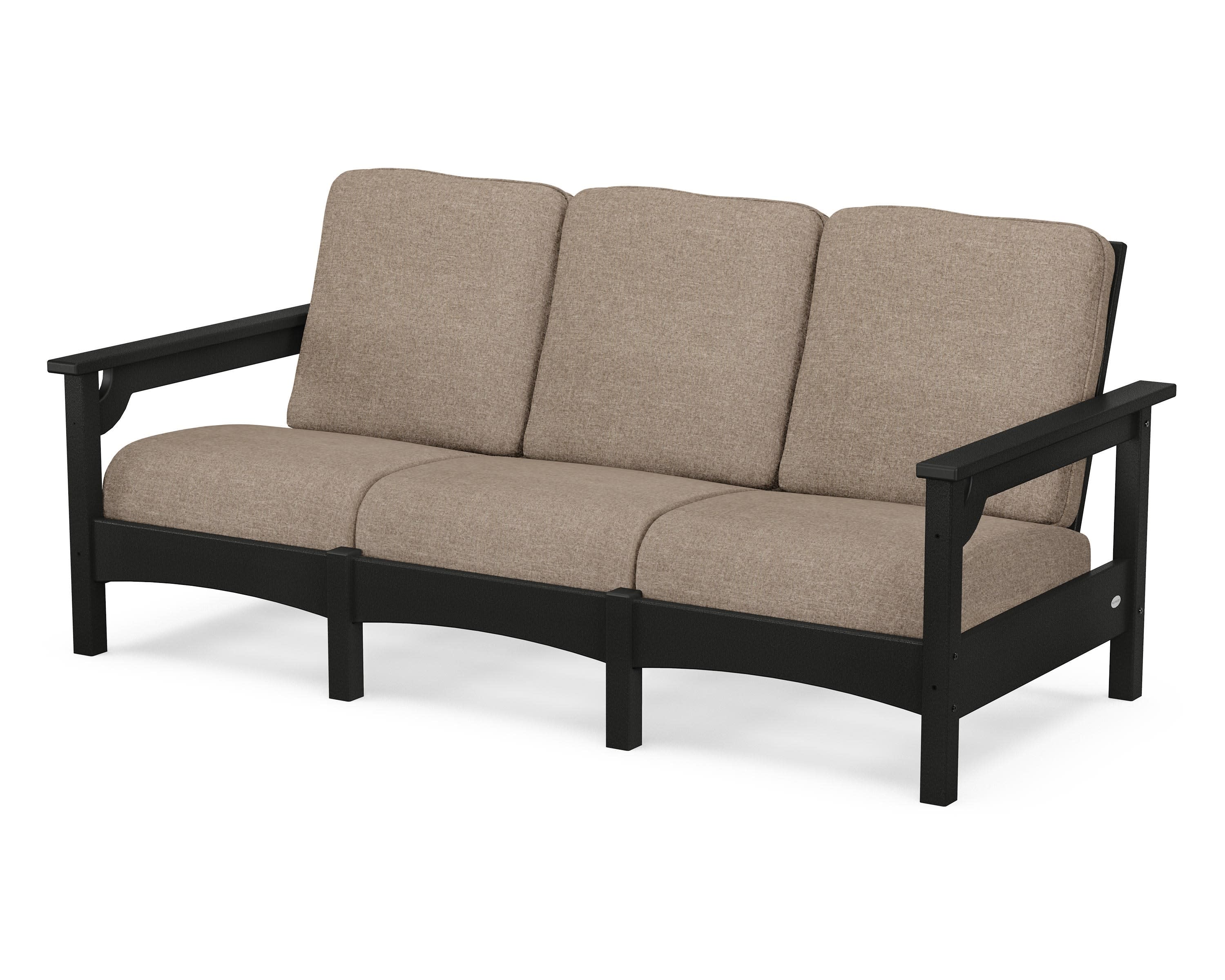 Club Sofa in Black / Spiced Burlap