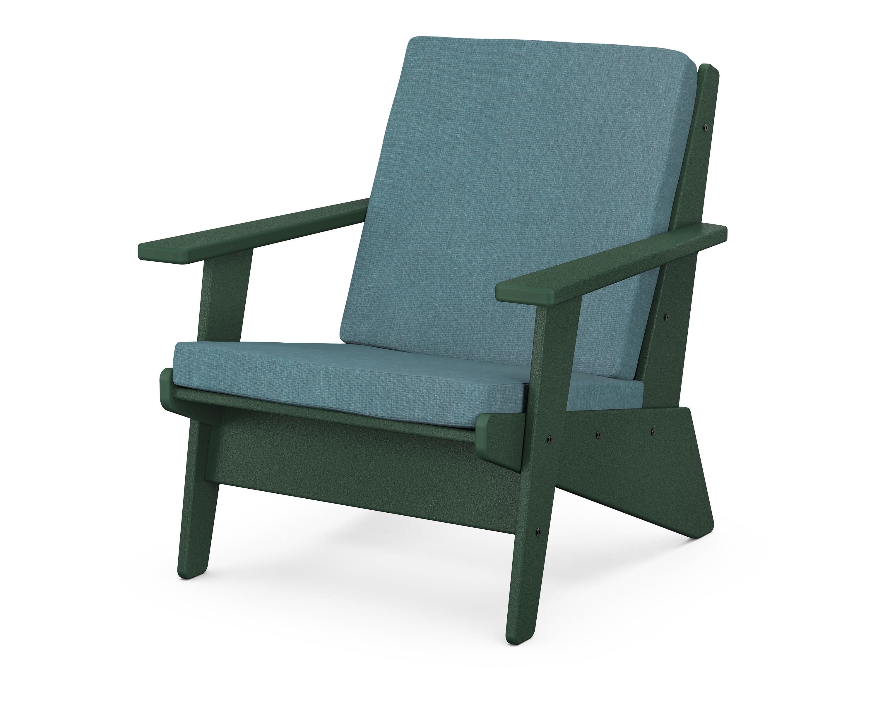 Riviera Modern Lounge Chair in Green / Ocean Teal