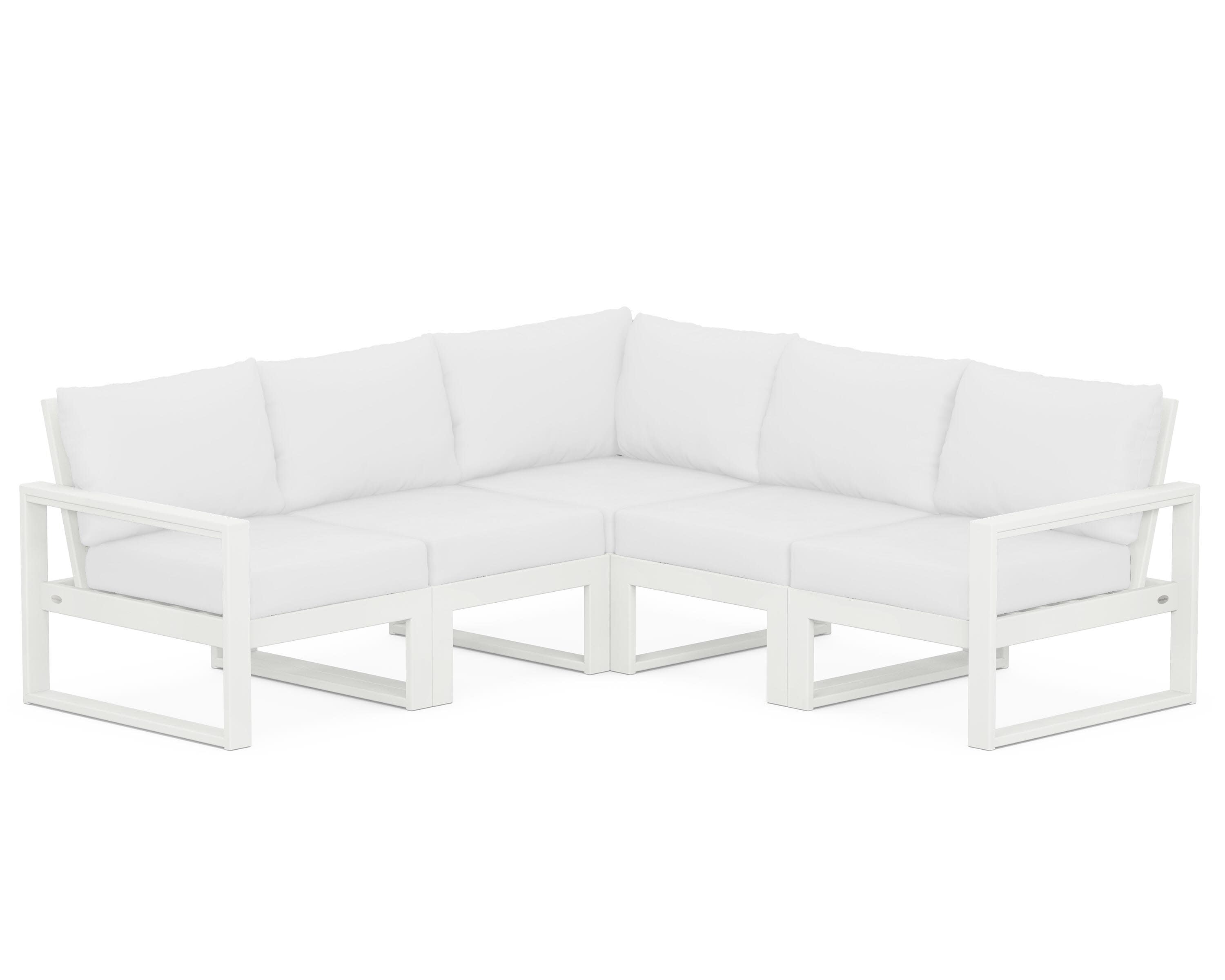 EDGE 5-Piece Modular Deep Seating Set in Vintage White / Natural